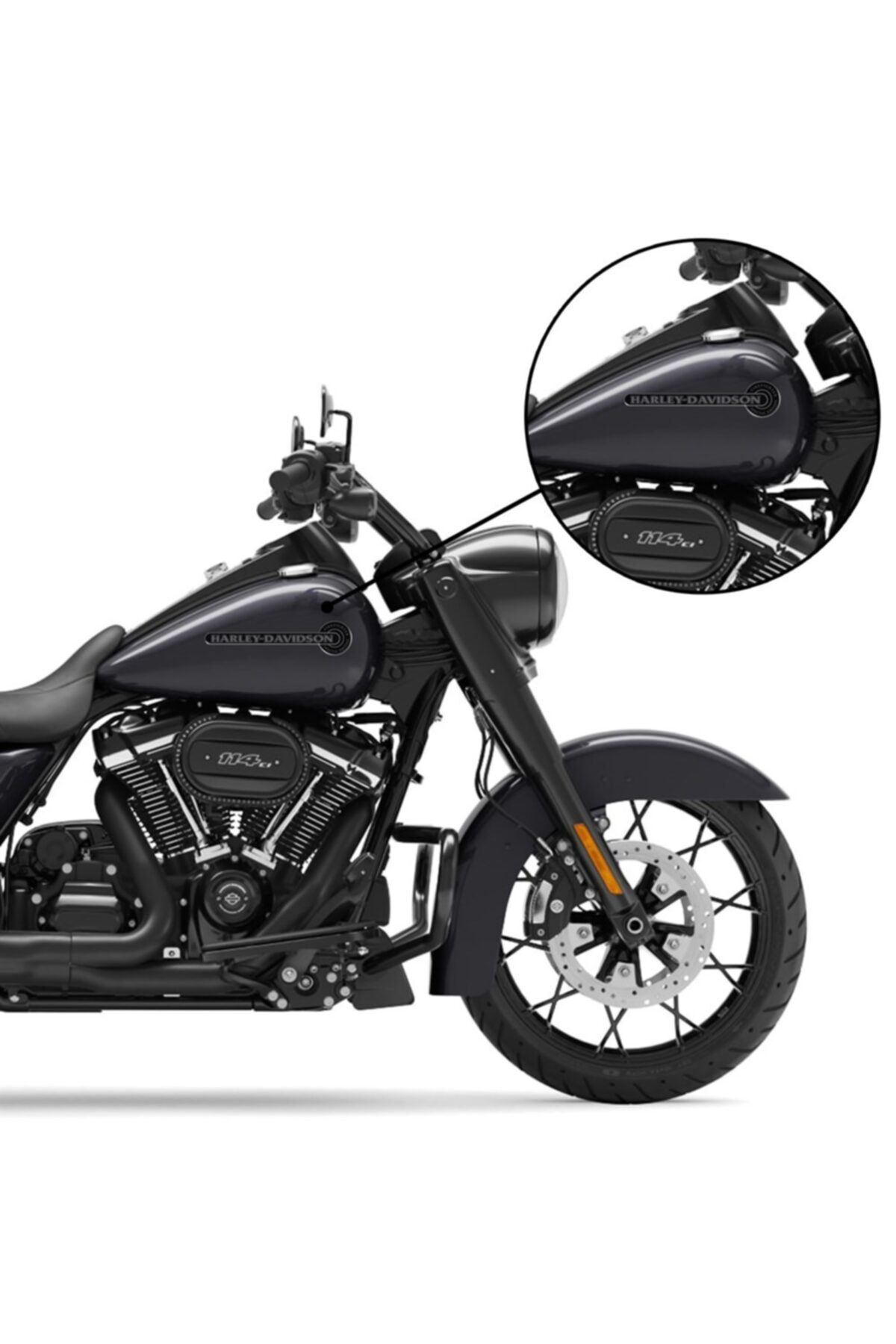 Redline Grafik Harley Davidson Custom Depo Sticker Cafe Racer, Scrambler, Bobber Projeleri Için Depo Stickerı Gri-s