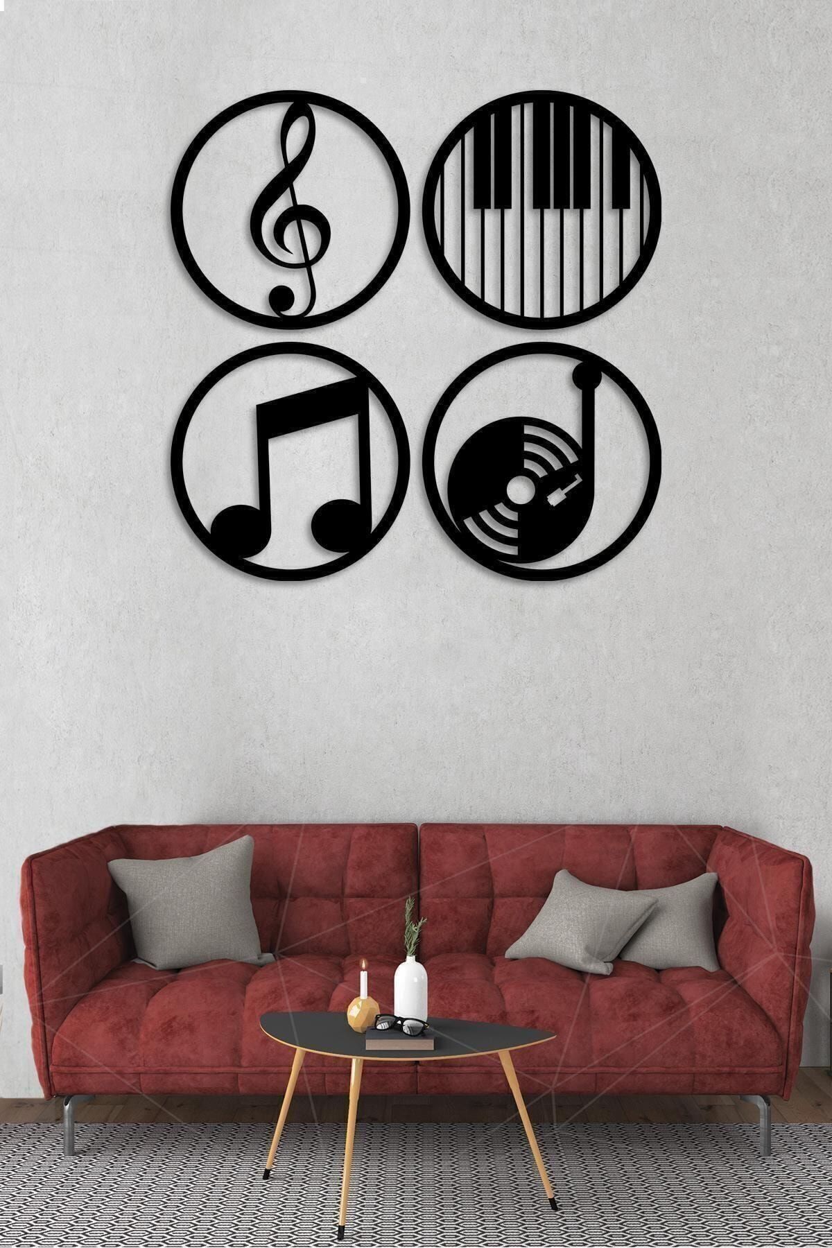 Alfanua Müzik Nota Ahşap Mdf Dekoratif Tablo - Müzik Temalı Duvar Dekoru