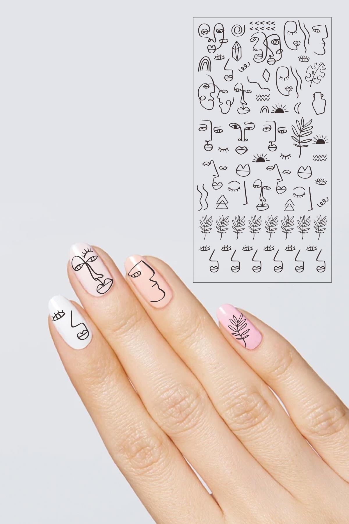 Flash Tattoos® Pablo Kübik Desenler Nail Art Süsü-tırnak Dövmesi