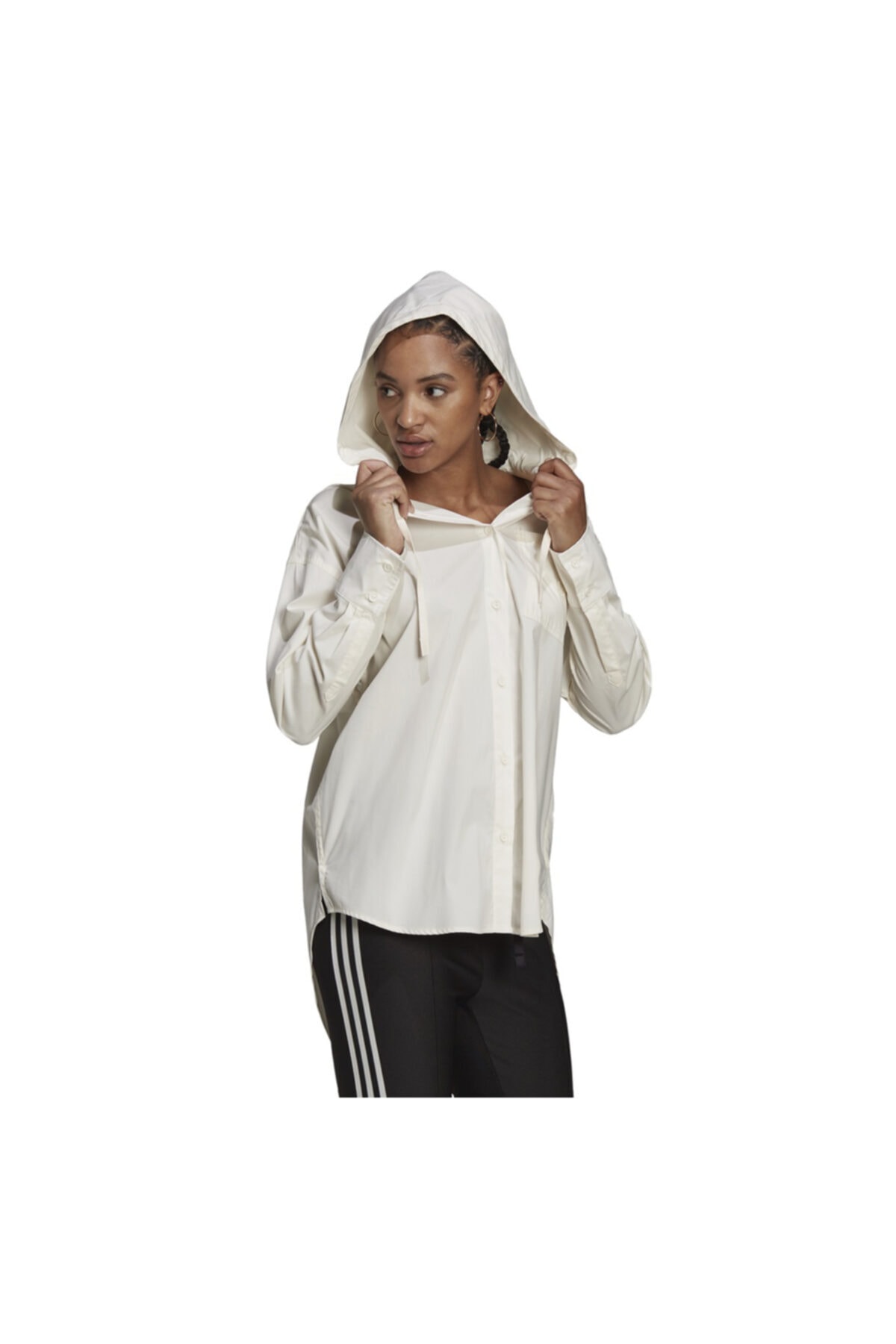 adidas H22767-k Oversızed Shırt Cwhıte Kadın Yağmurluk-rüzgarlık Beyaz
