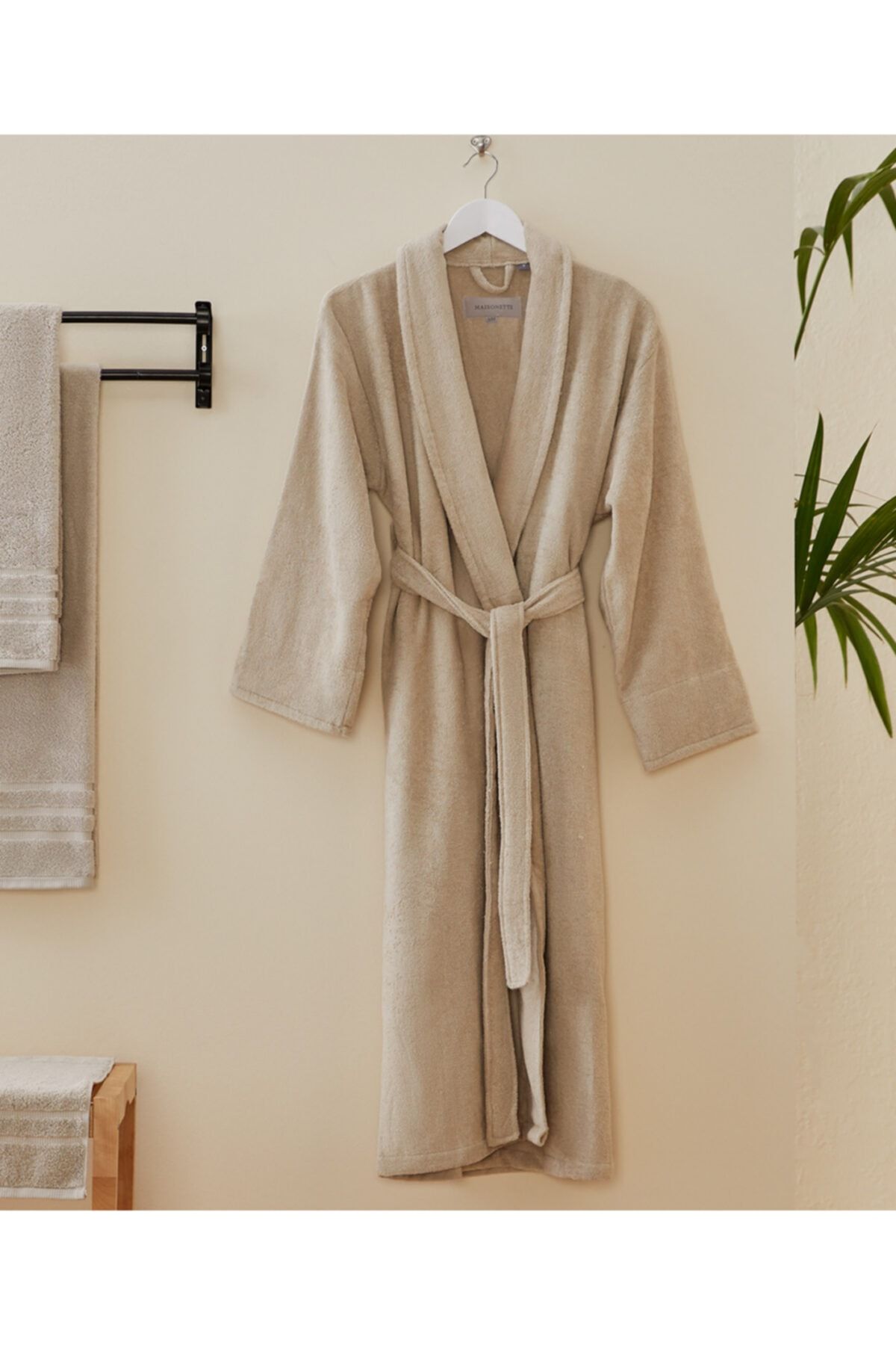 Maisonette Unisex Bej Mıcro Touch Bornoz