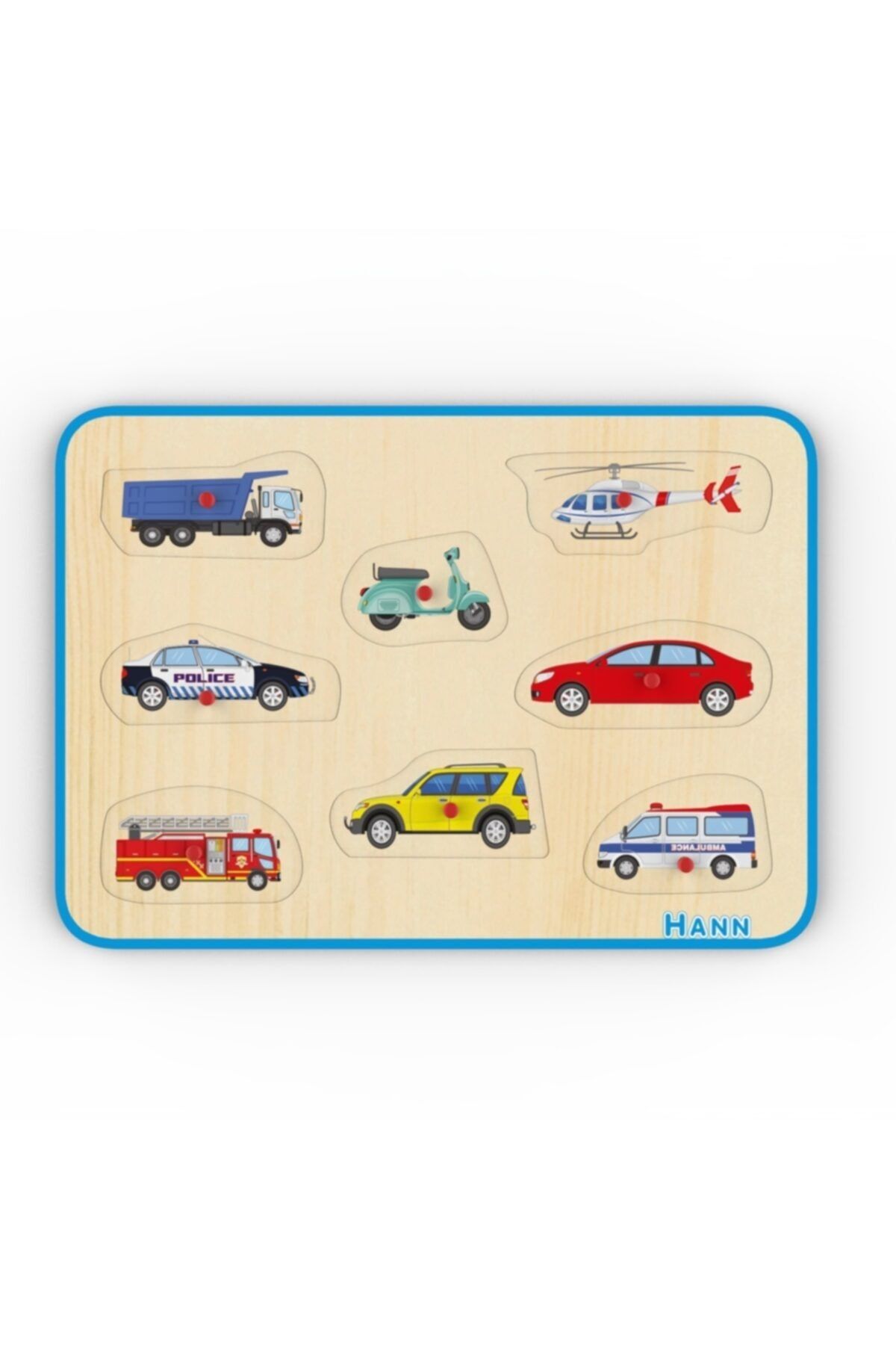 HANN Ahşap Eğitici Tutacaklı Yapboz - Taşıtlar