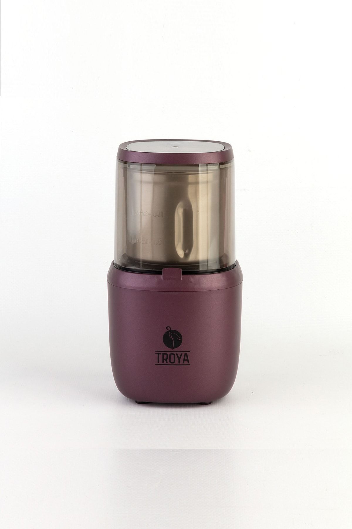 TROYA Çıkarılabilir Hazneli Kahve ve Baharat Öğütücü Elektrikli Grinder Mürdüm