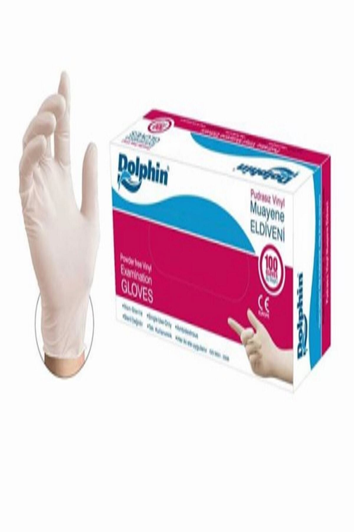 Dolphin Beyaz Vinil Eldiven Pudrasız 100'lü (m)