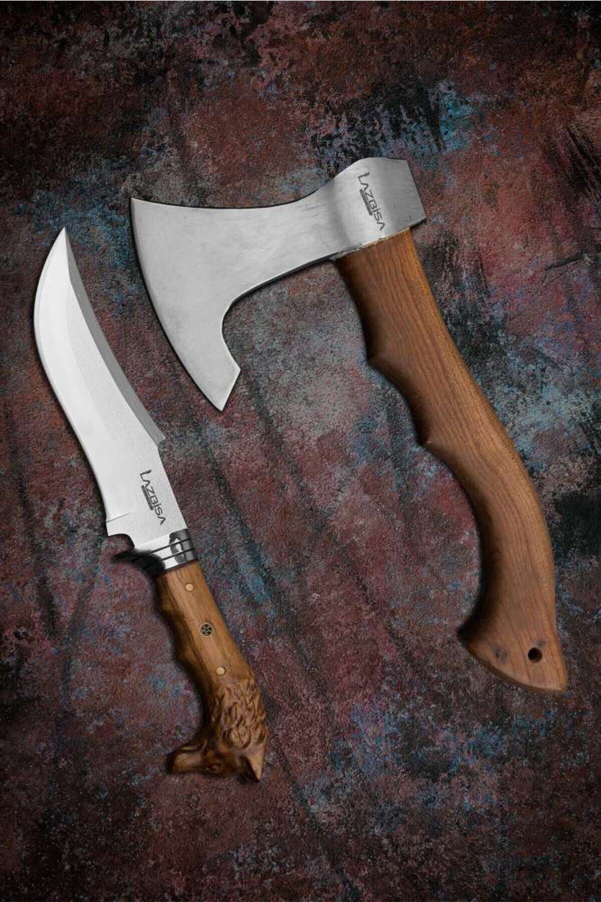LAZBİSA Nacak Budama Baltası 32 cm Bıçak 33 cm Dövme Çelik 2 li Set