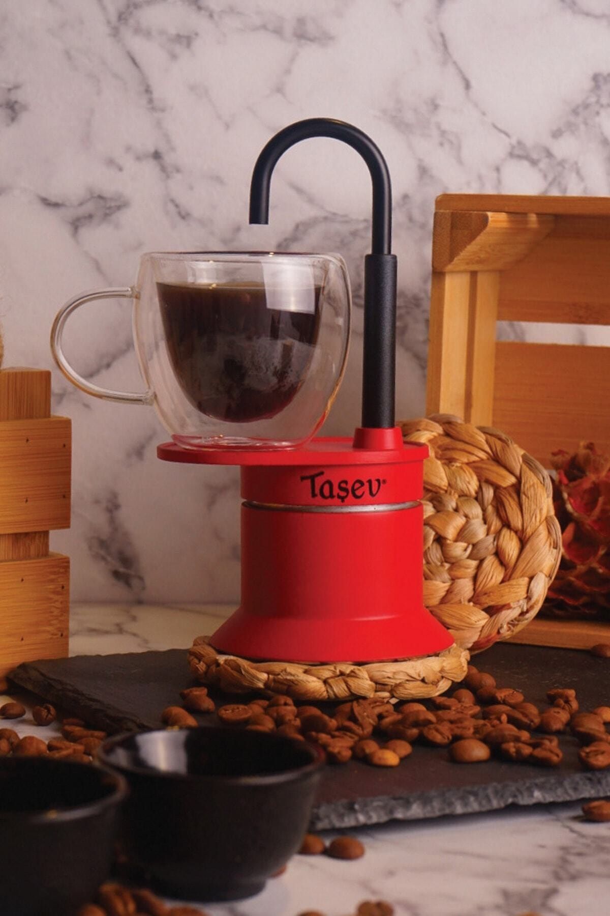 Taşev Bologna - Açık Moka Pot Kırmızı