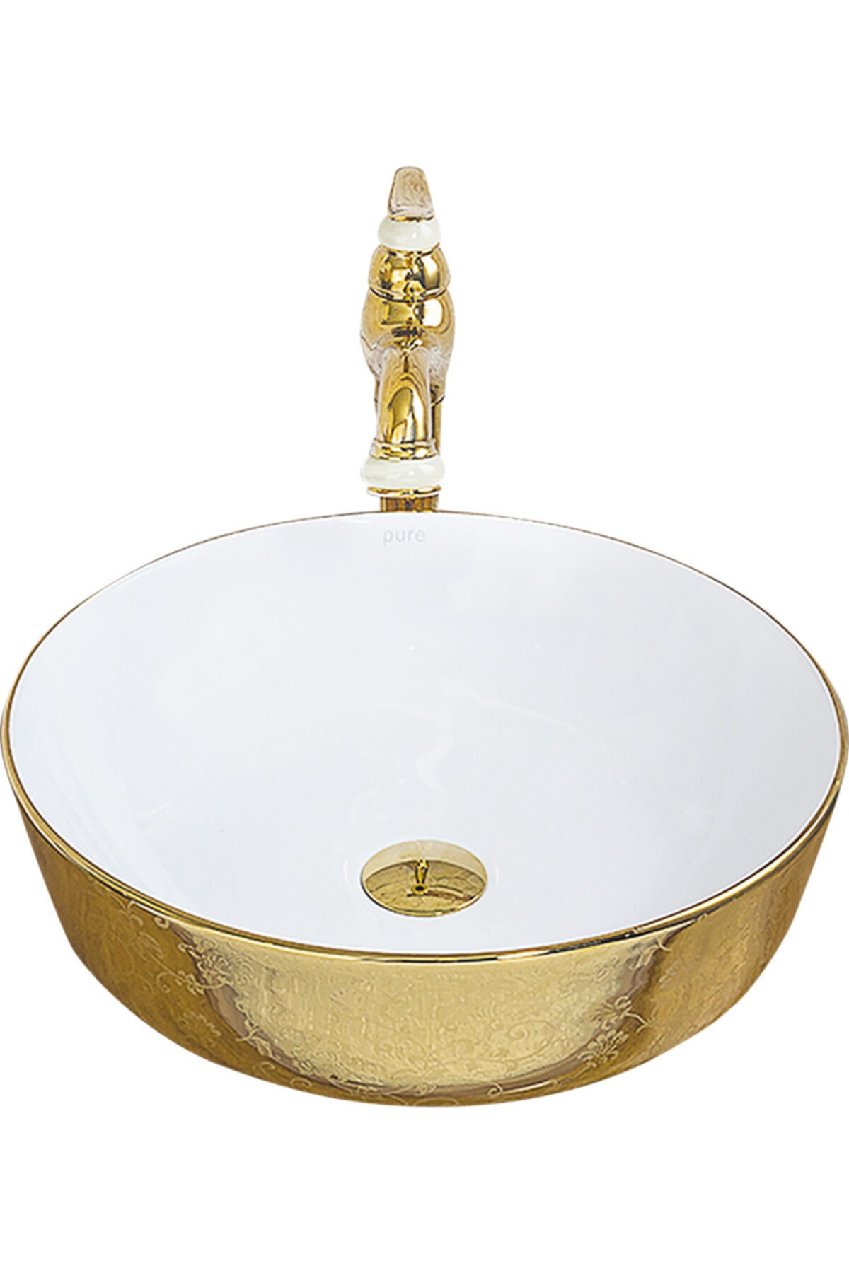 Pure Concept Pure Flower Gold Tezgah Üstü Çanak Lavabo