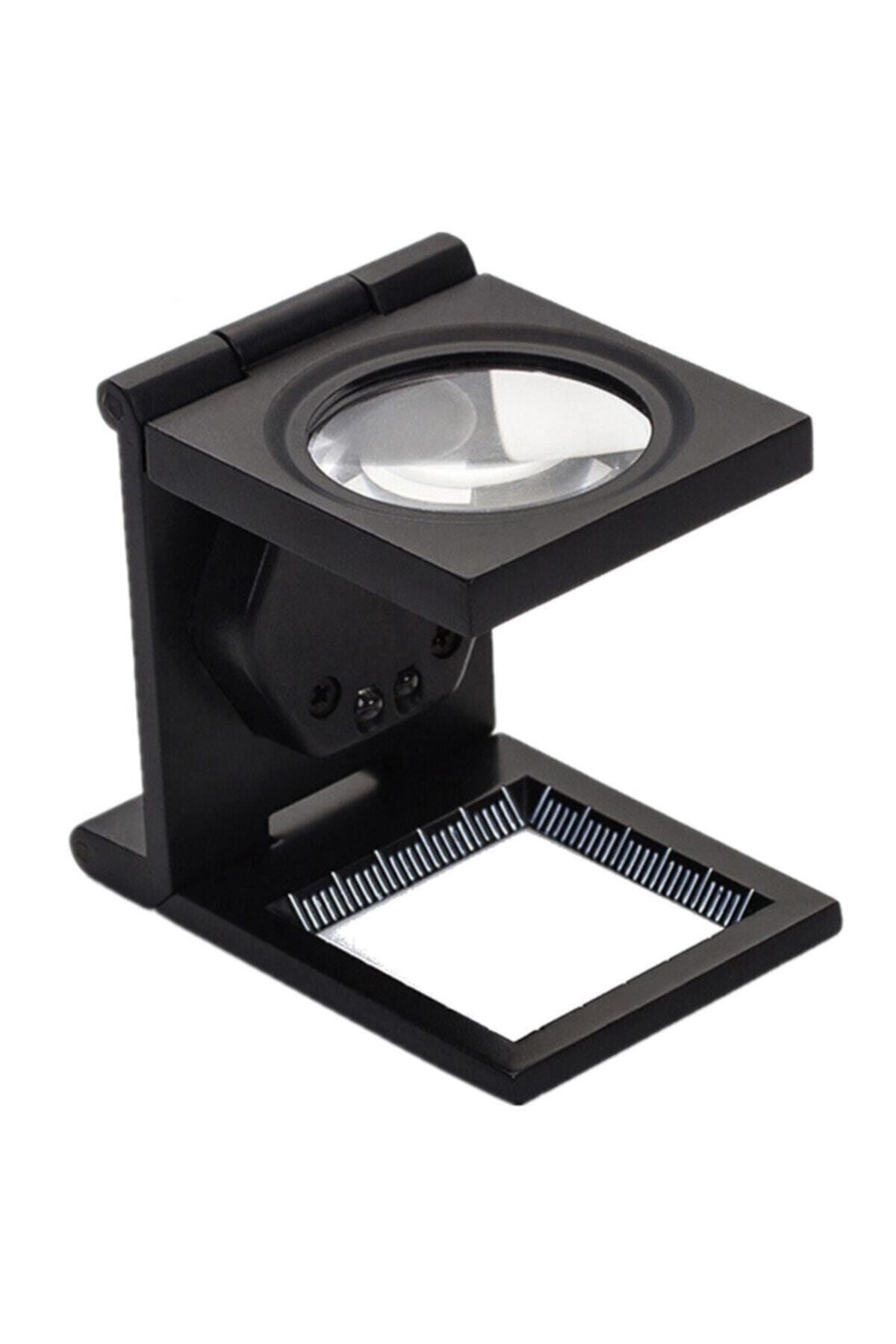 34center Led Işıklı Lup Mercek Metal Katlanır Ölçekli Kılıflı Büyüteç