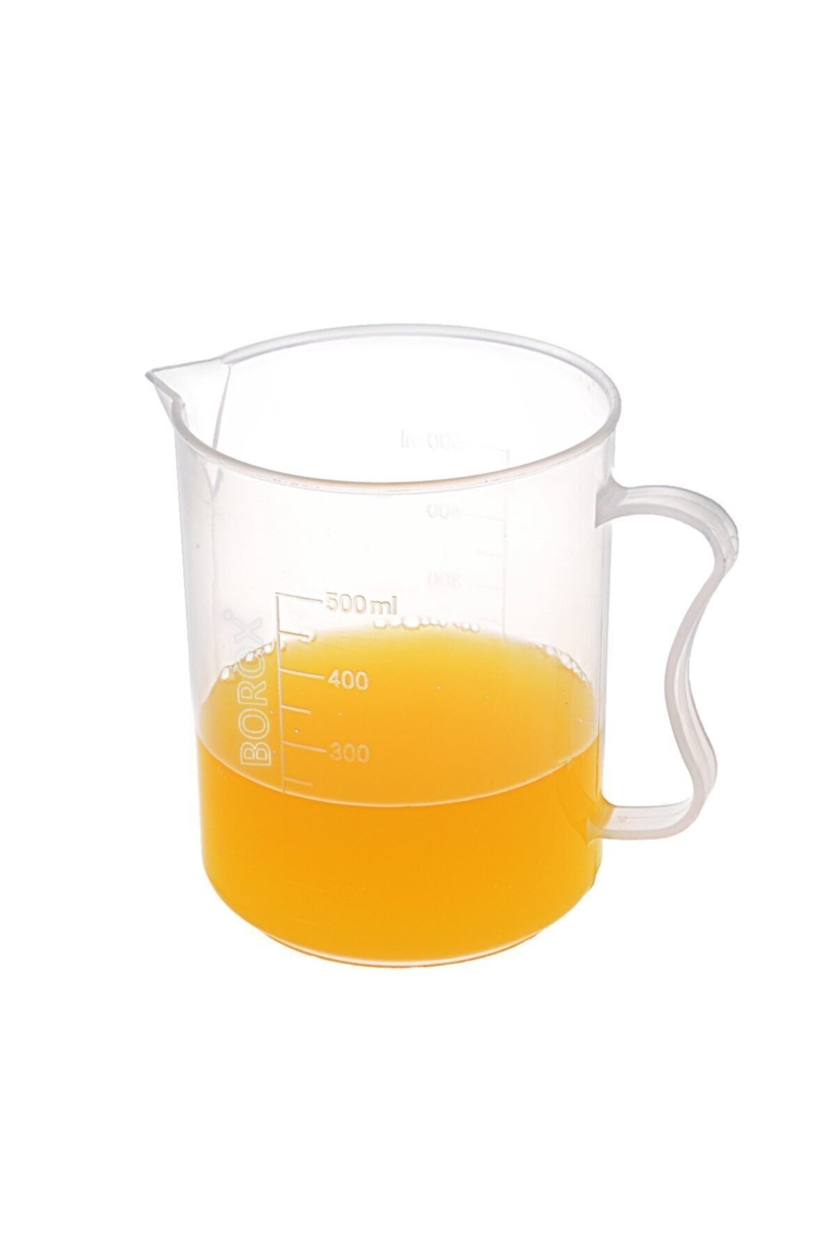 Borox Plastik Beher 500 Ml Kulplu –10 Adet- Dereceli - Kabartma Skala