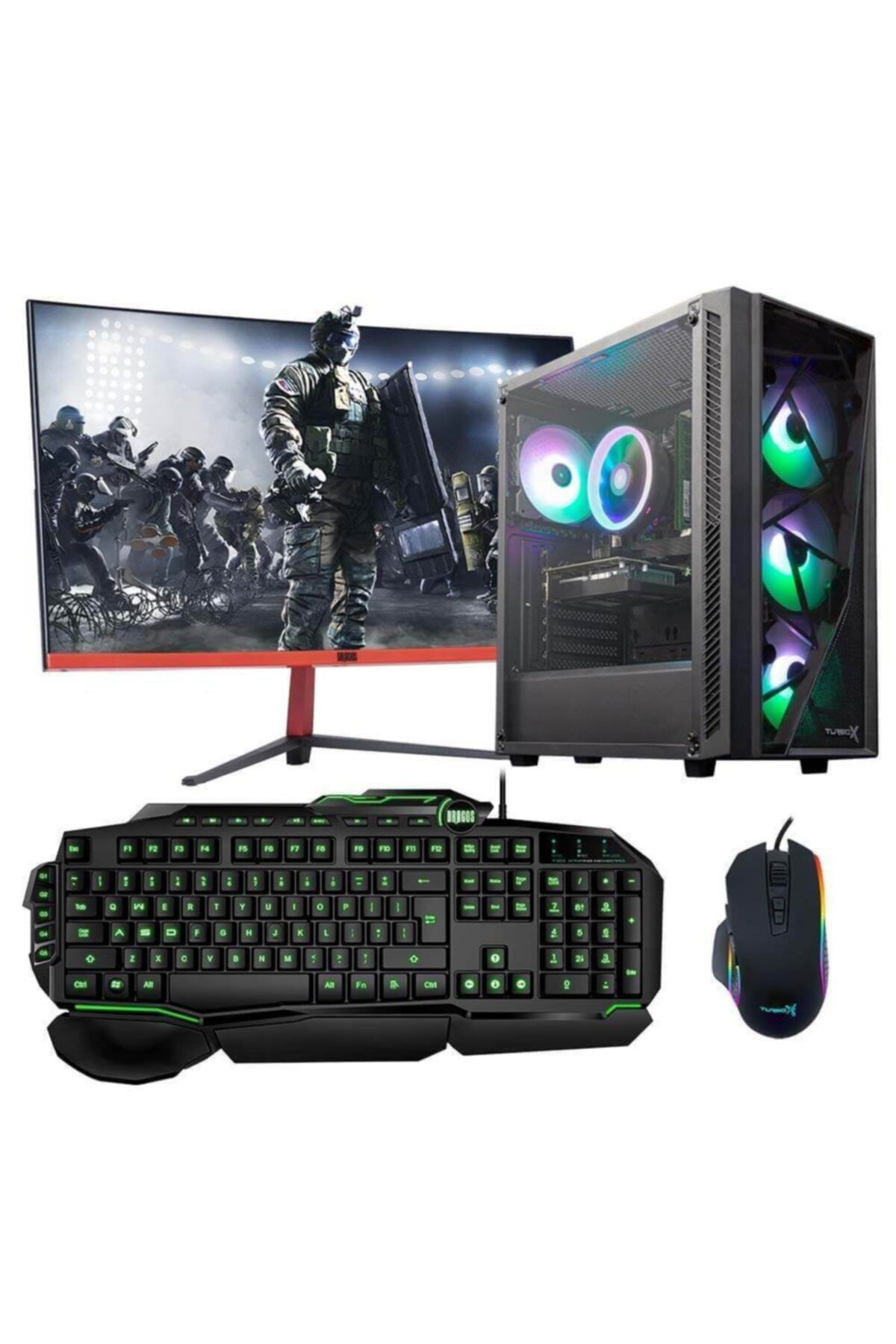 DRAGOS Drx893 Ryzen 5 3600 8gb Ram 256gb M.2 Nvme Ssd 4gb Gtx1650 23.6'' Curved Mon. Oyun Bilgisayar