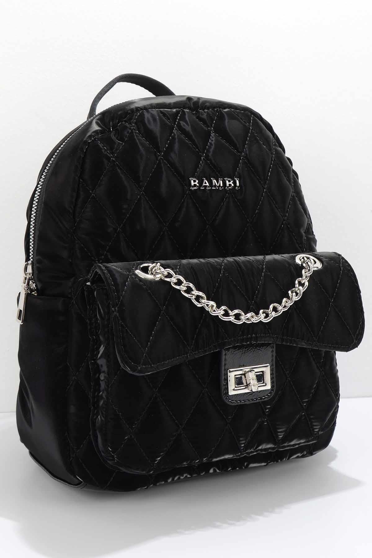 Bambi Mat Siyah Anorak Kadın Sırt Çantası C061021810