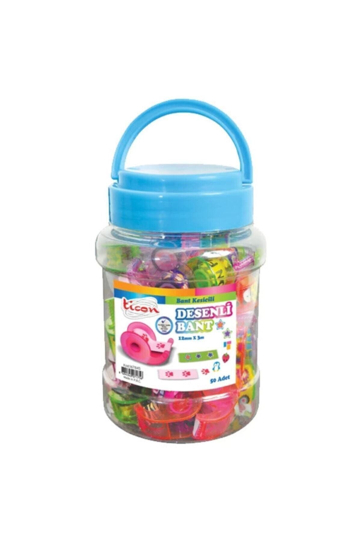 Ticon Desenli Bant Kesicili Bant 12x3 Mt. 50 Li 167845 (1 Paket 50 Adet)