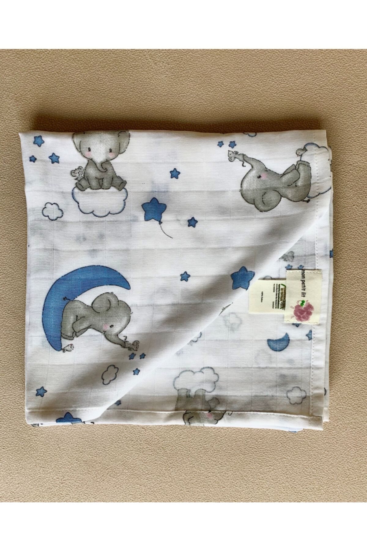 mon petit lit Elephant Çok Amaçlı Müslin Örtü