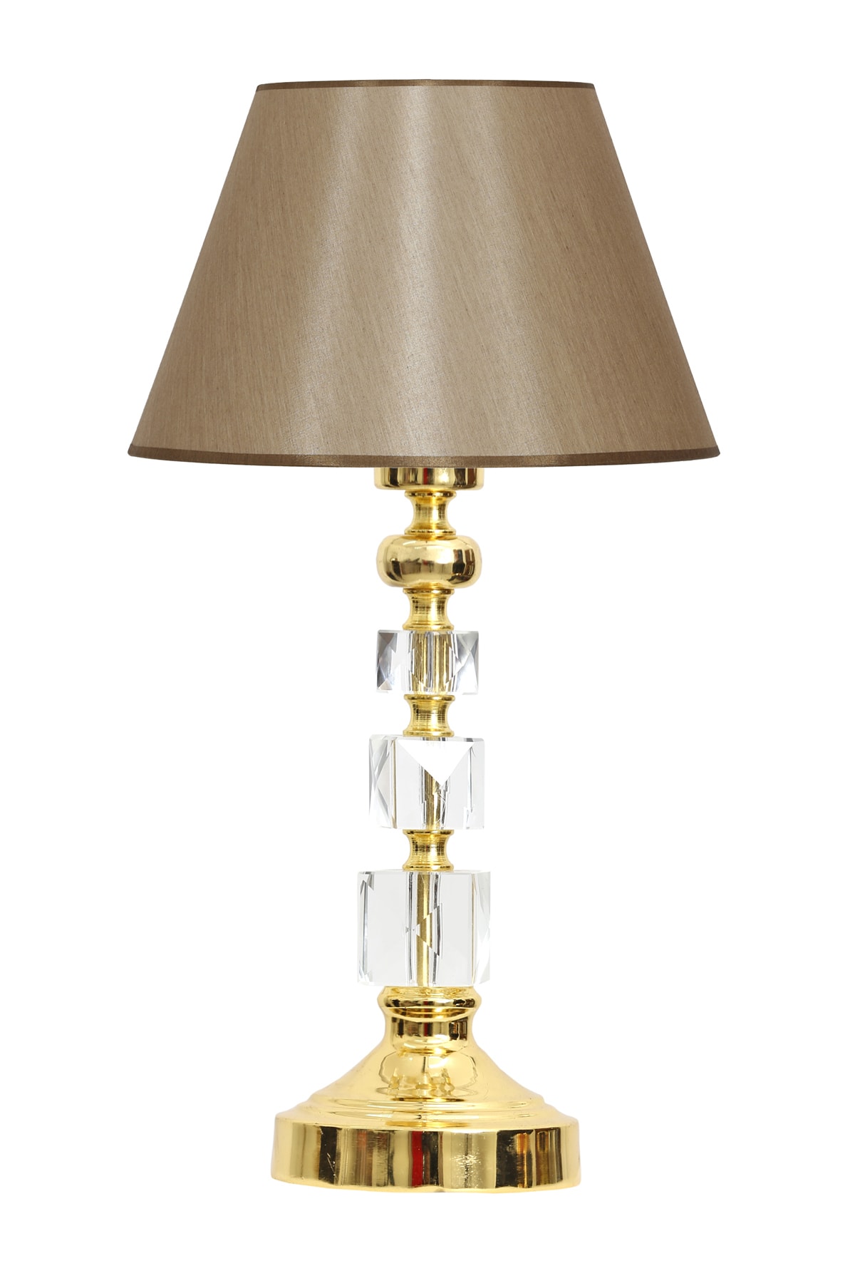 Vinner Vavin Gold Kaplama Kristal Kare Detaylı Modern Metal Abajur - Mataro Vizon