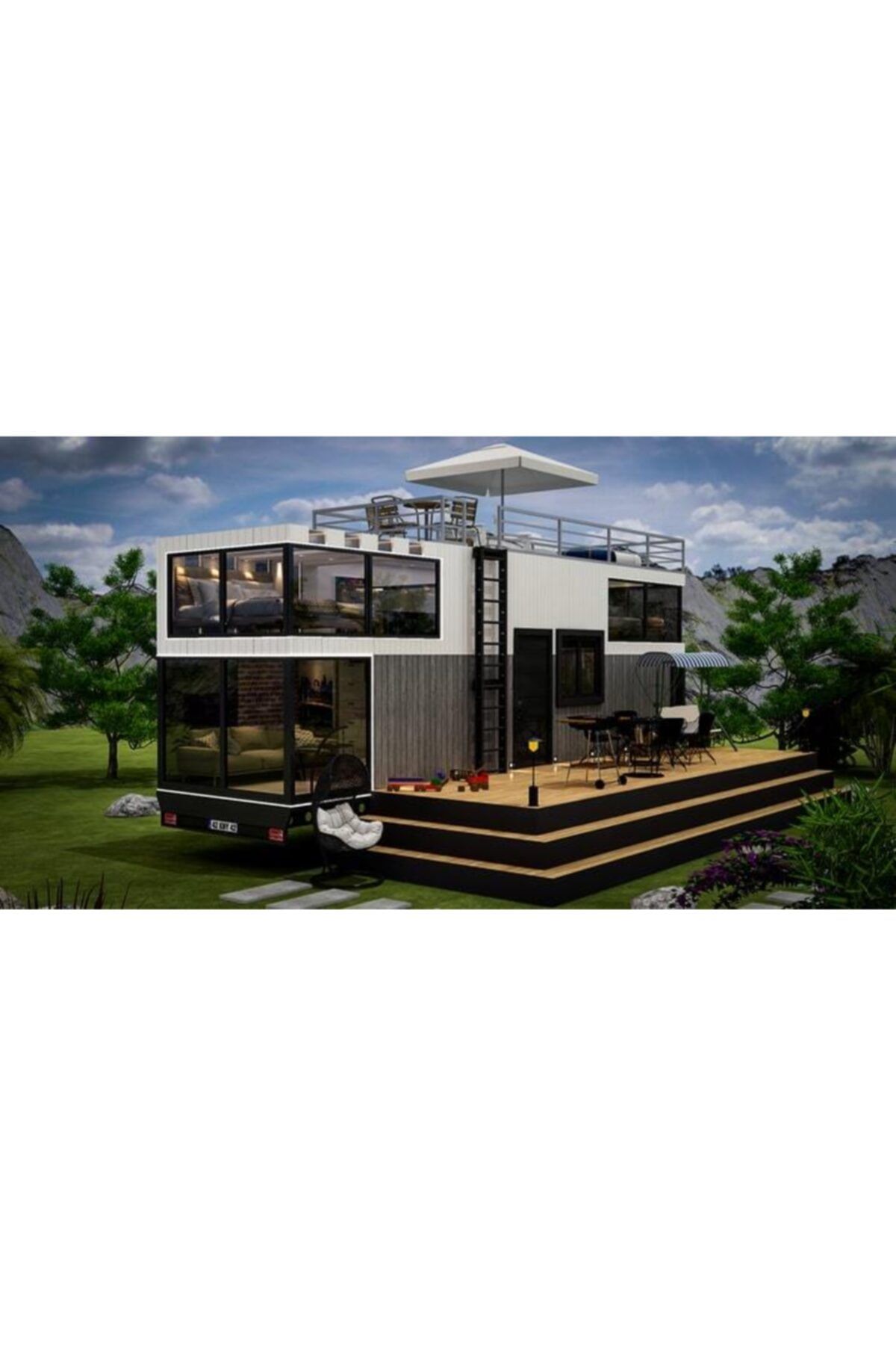 ZULLE Tiny House O2 Belgeli Plakalı Ruhsatlı Model 2 Luxury 2.5 M En 10 M Boy