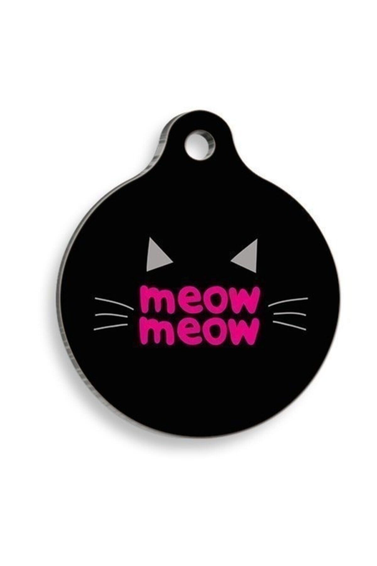 altın pati Meow Yuvarlak Kedi Künyesi