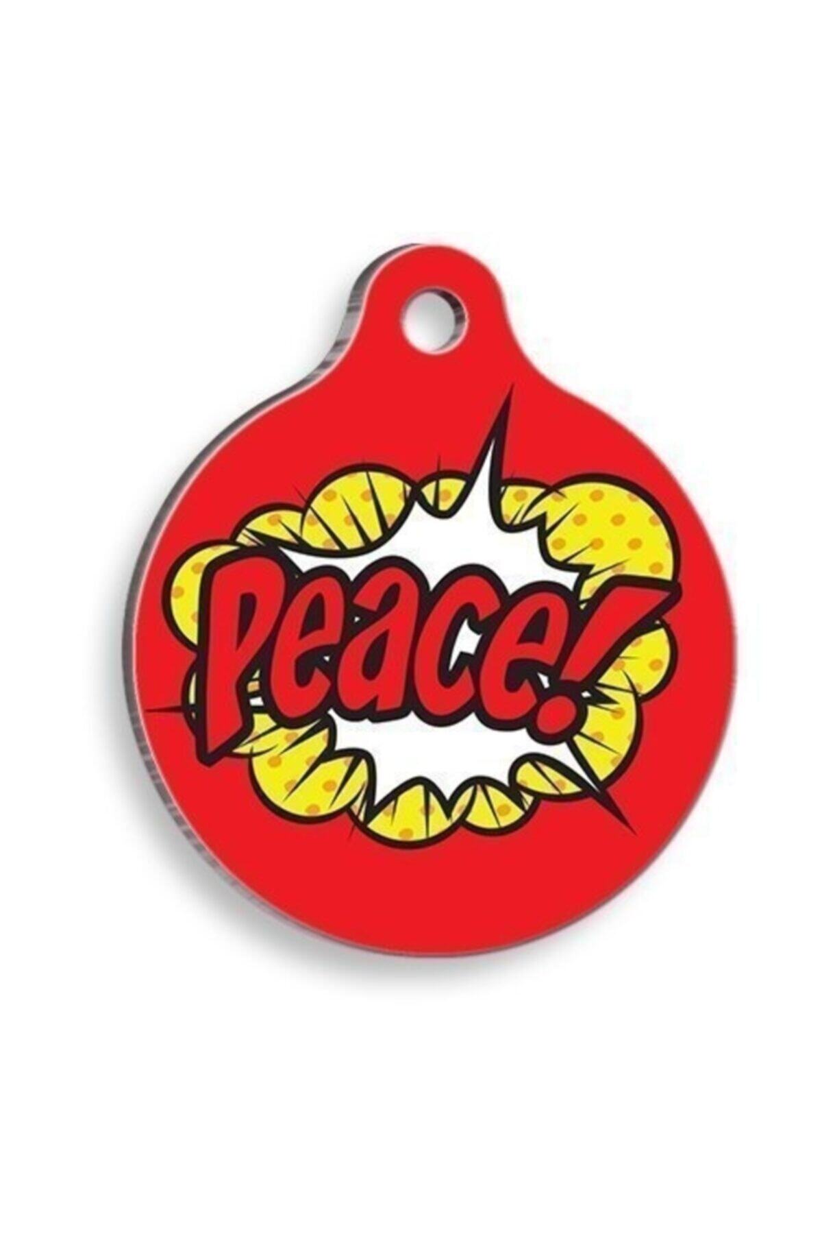 altın pati Peace Yuvarlak Kedi Ve Köpek Künyesi