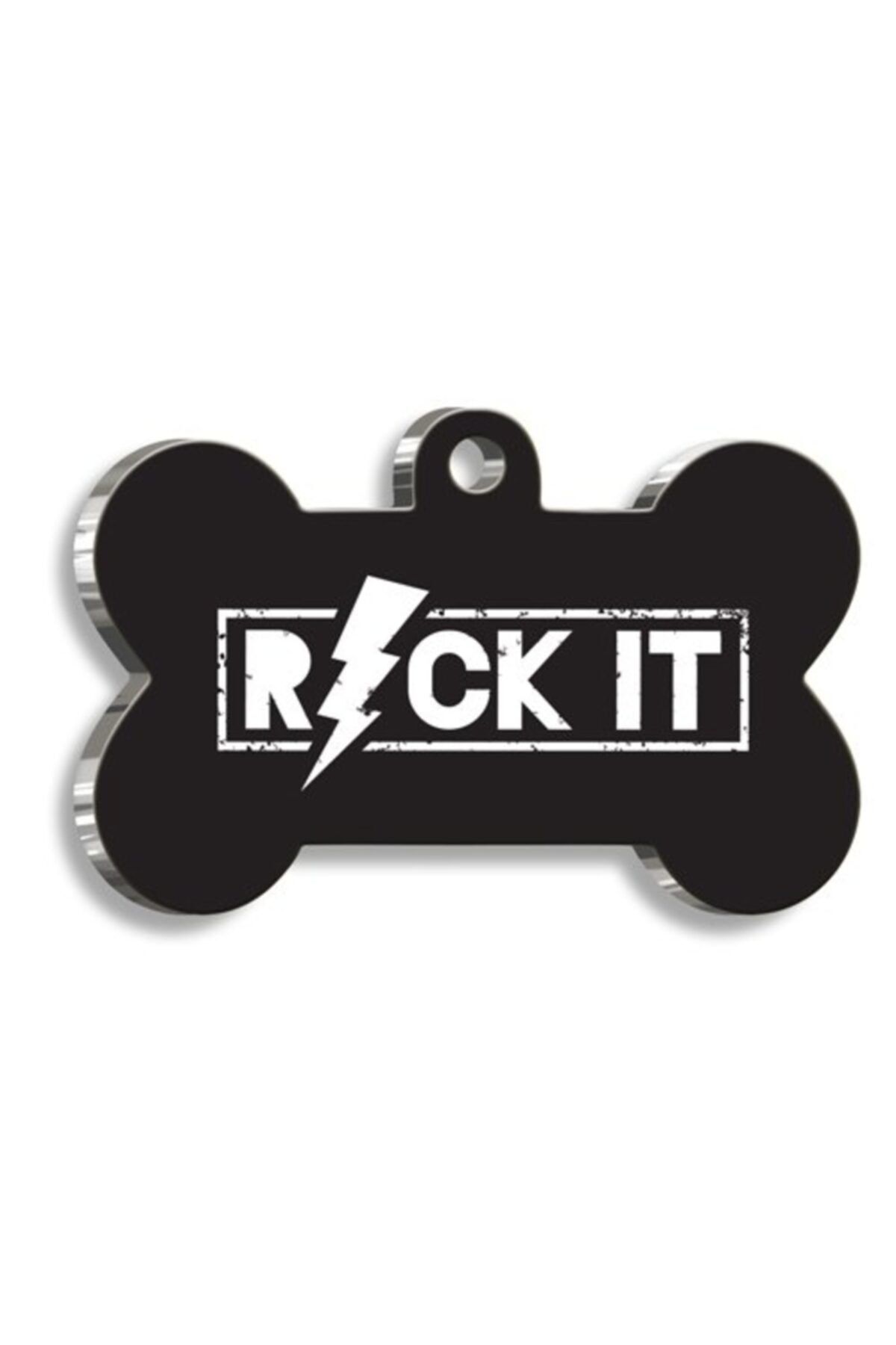 altın pati Rock It Kemik Şekilli Köpek Künyesi