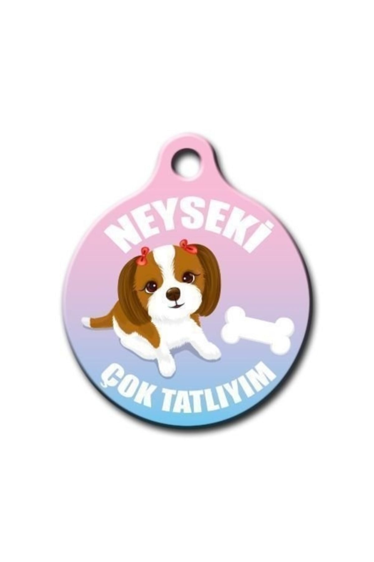 altın pati Sevimli Köpek Desenli Yuvarlak Köpek Künyesi