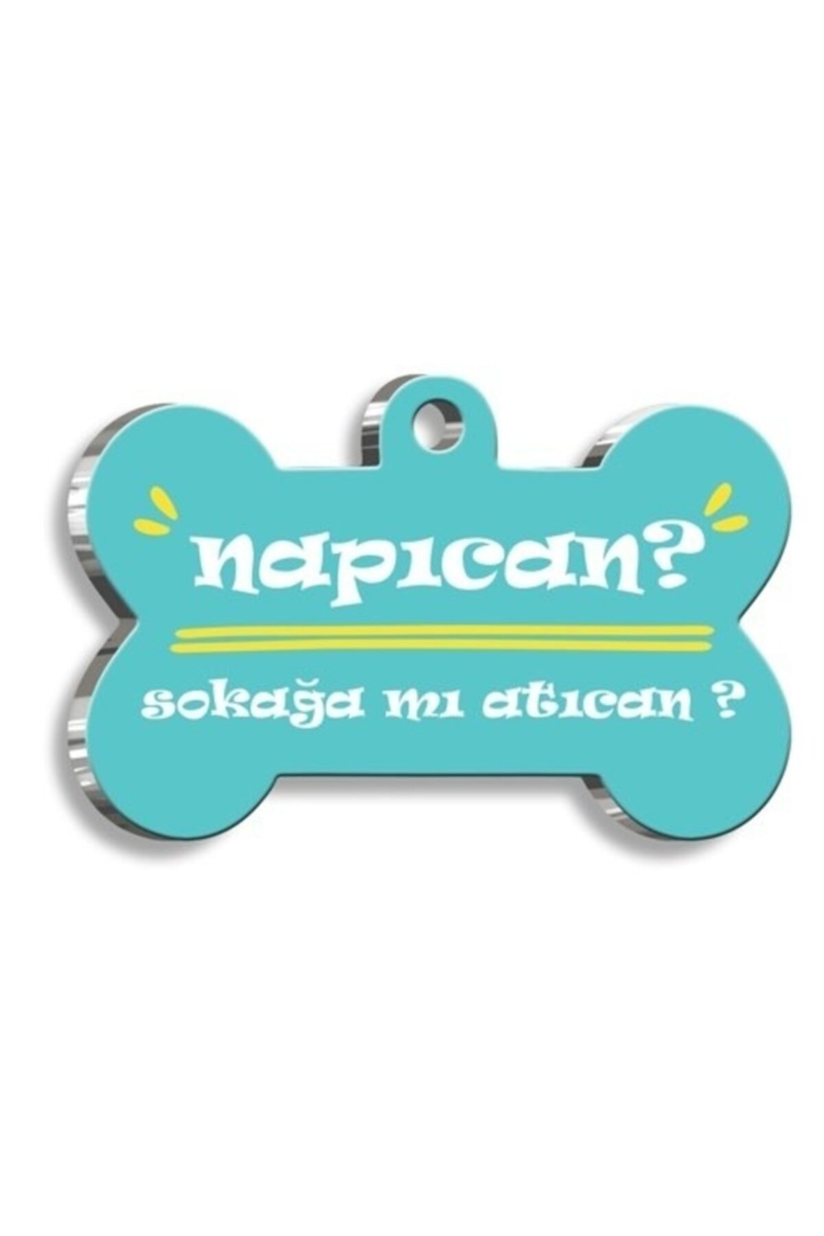 altın pati Napıcan  Mavi Kemik Şekilli Köpek Künyesi