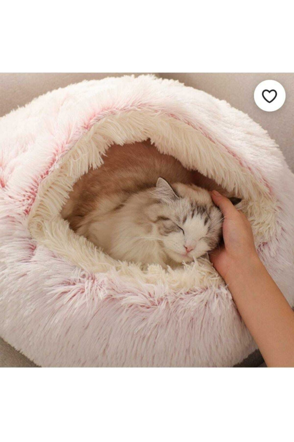 Lisinya Yeni Stil Pet Kedi Köpek Yuvarlak Yatak Peluş Kedi Sıcak Yatak Tüylü Kedi Köpek Puf Pembe