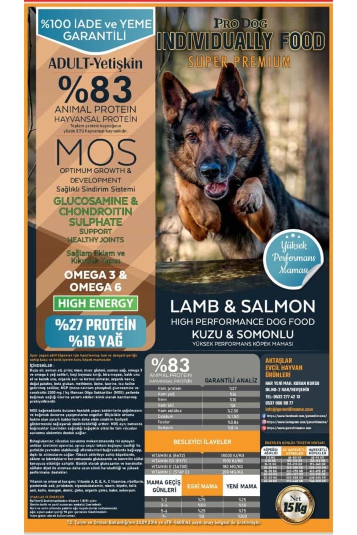 Pro Dog İndividually Süper Premium Kuzulu Somonlu Yetişkin Köpek Maması