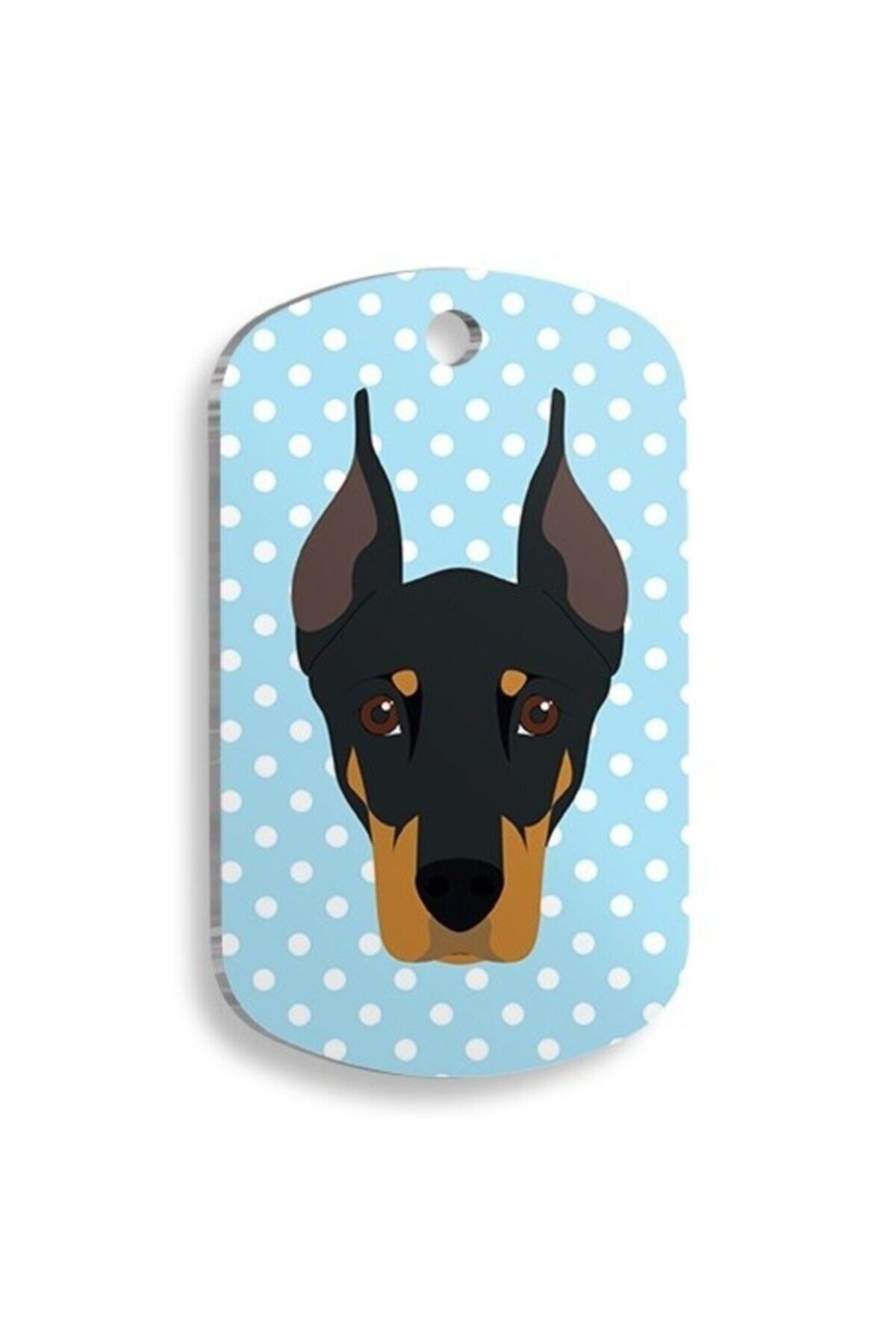 altın pati Mavi Puantiyeli Doberman Pinscher Asker Kedi Ve Köpek Künyesi