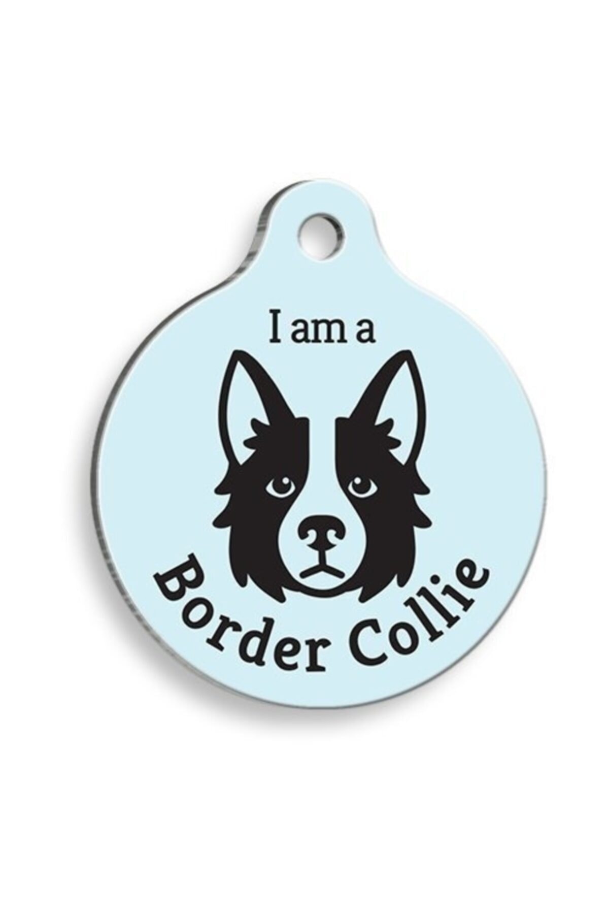 altın pati Mavi Border Collie Yuvarlak Köpek Künyesi