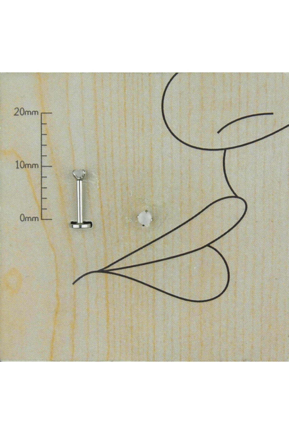 TAKIDAN Zirkon Beyaz Opal Tek Taş Kıkırdak Helix Tragus Dudak Piercing 6mm