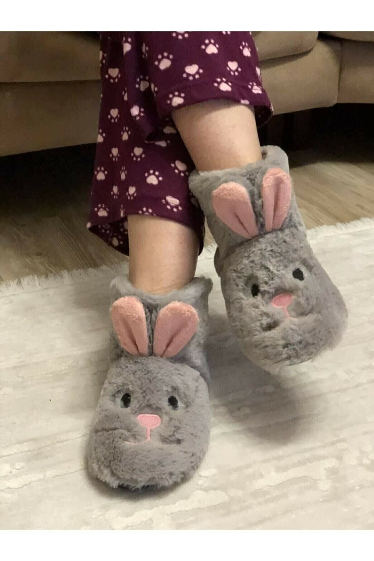 HiraLife Günlük Kadın Tavşan Ev Botu Panduf Ev Terliği