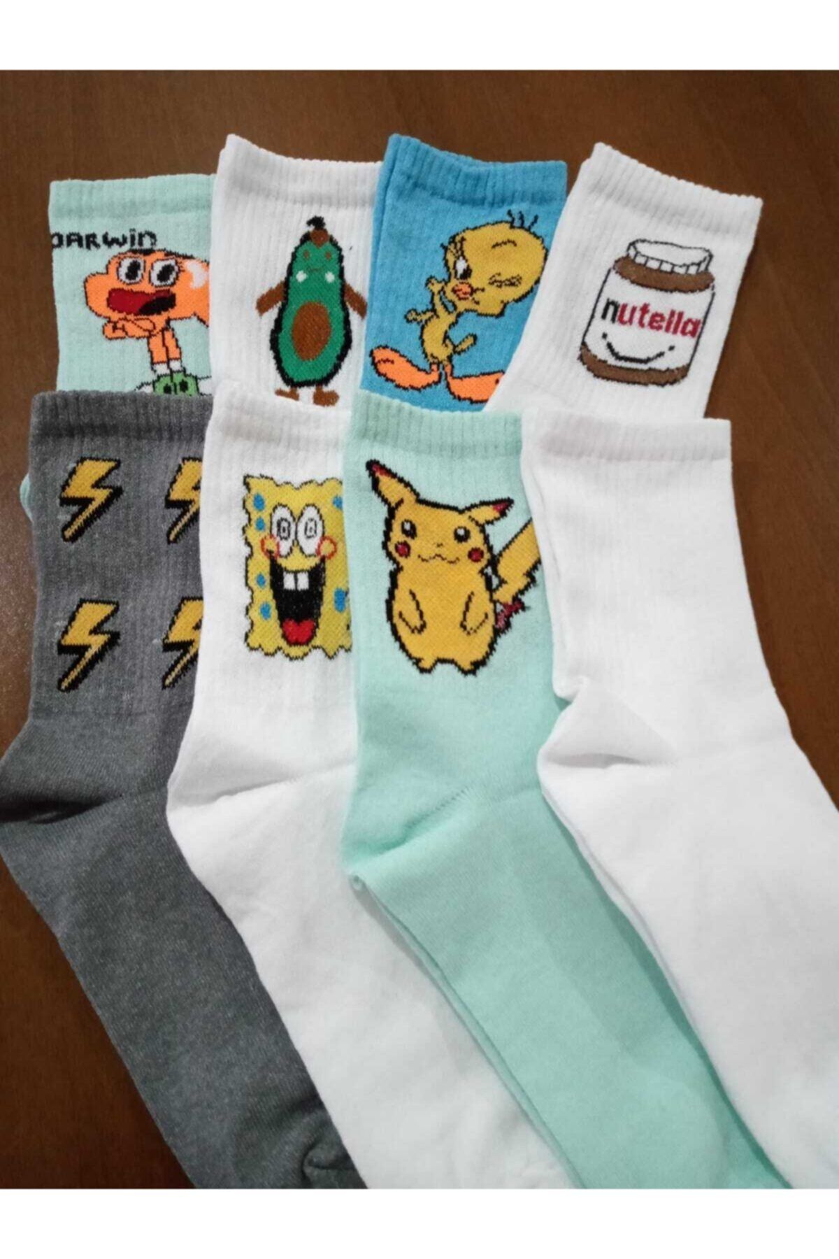 Özder SOCKS 8li Uzun Karışık Desen Kolej Corap