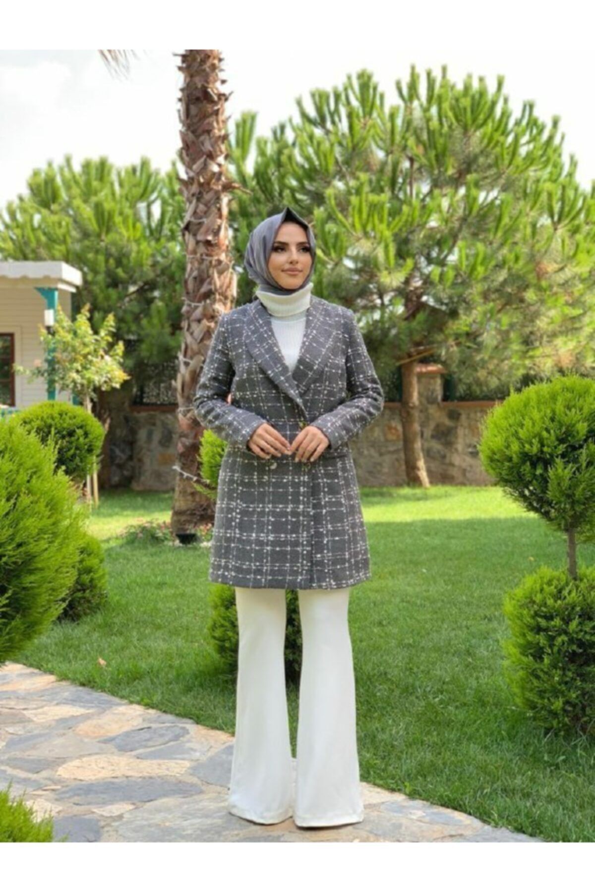 LOVELY FASHION Antrasit Kaşe Ceket