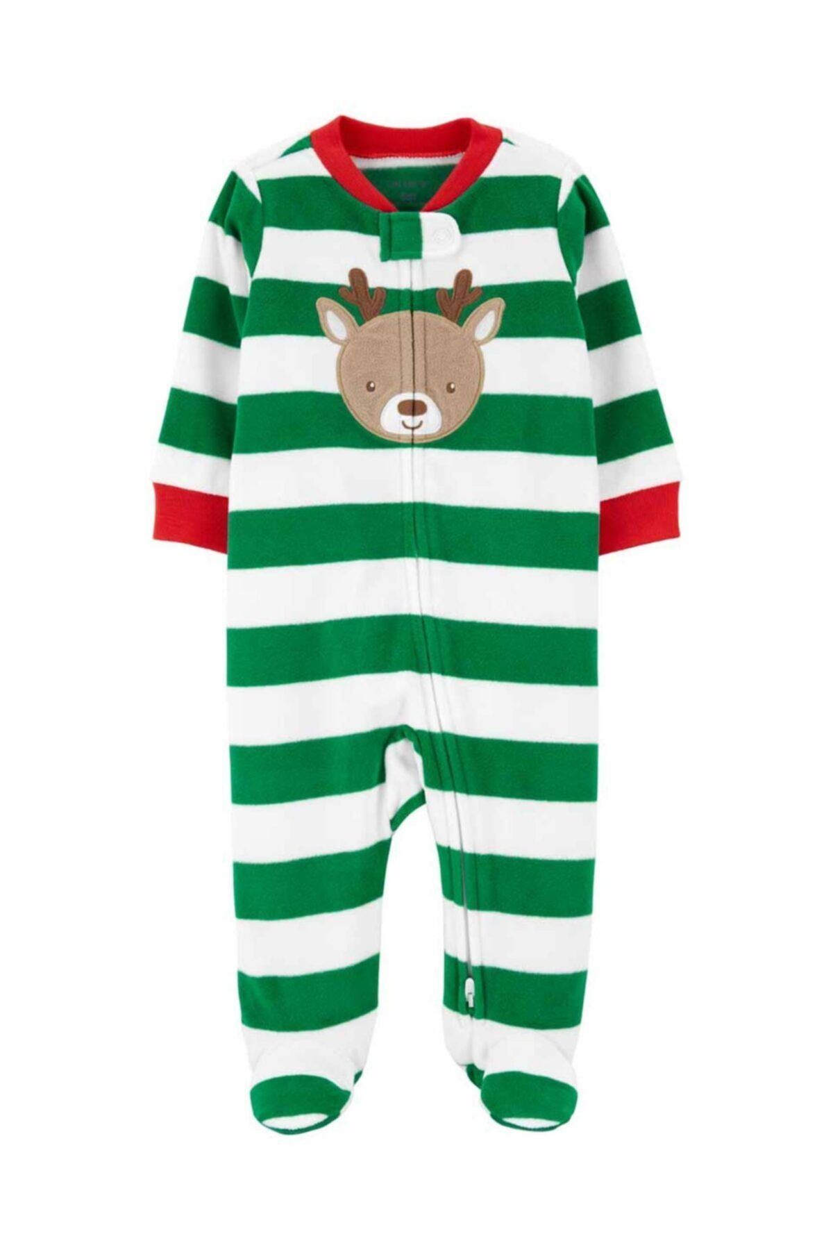 Carter's Bebek Çizgili Uzun Kollu Patikli Tulum Polar Yeşil