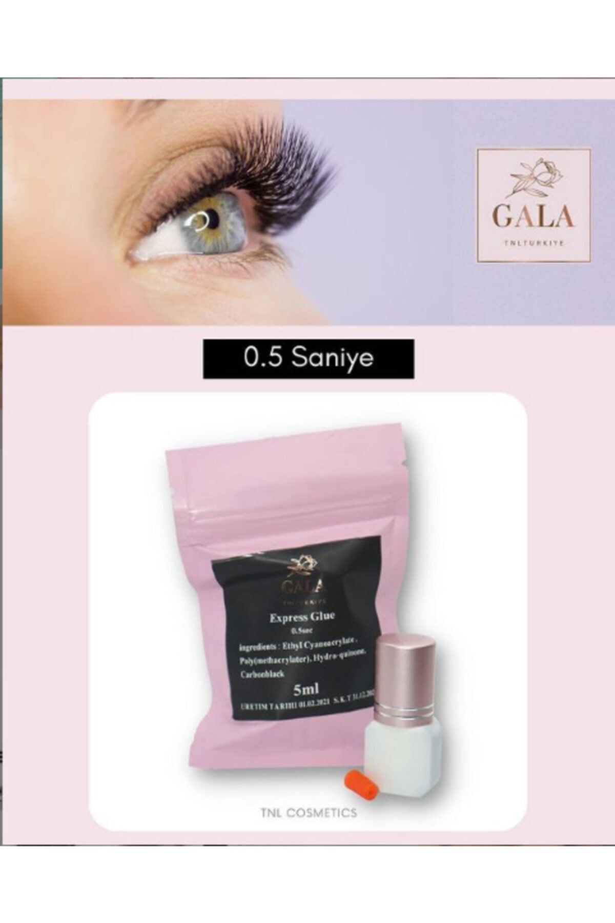TNL Ipek Kirpik Yapıştırıcı Gala 1 Saniye 5 ml