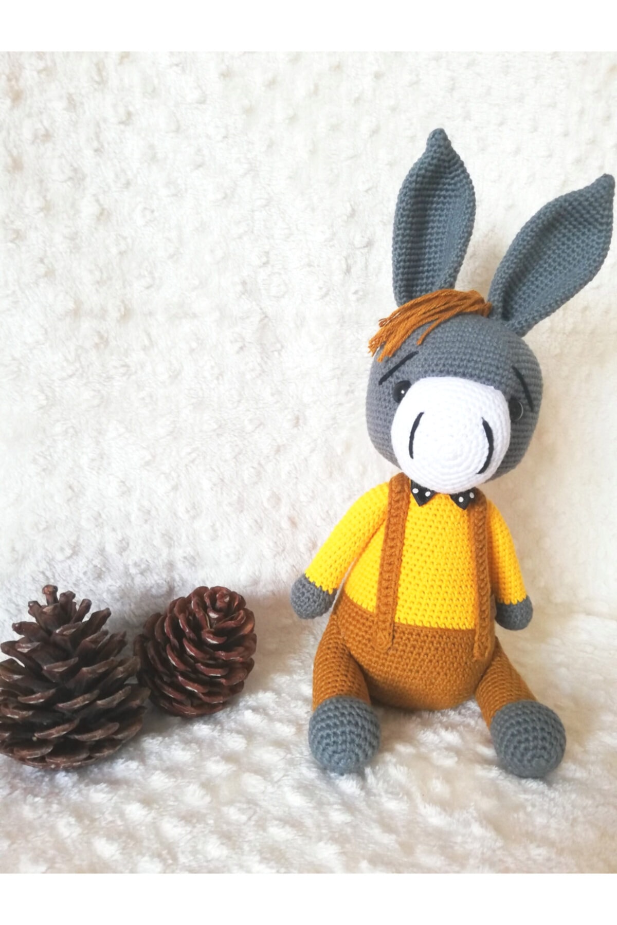 YANNS Sevimli Eşek Amigurumi El Örgüsü El Emeği Oyuncak Kahverengi
