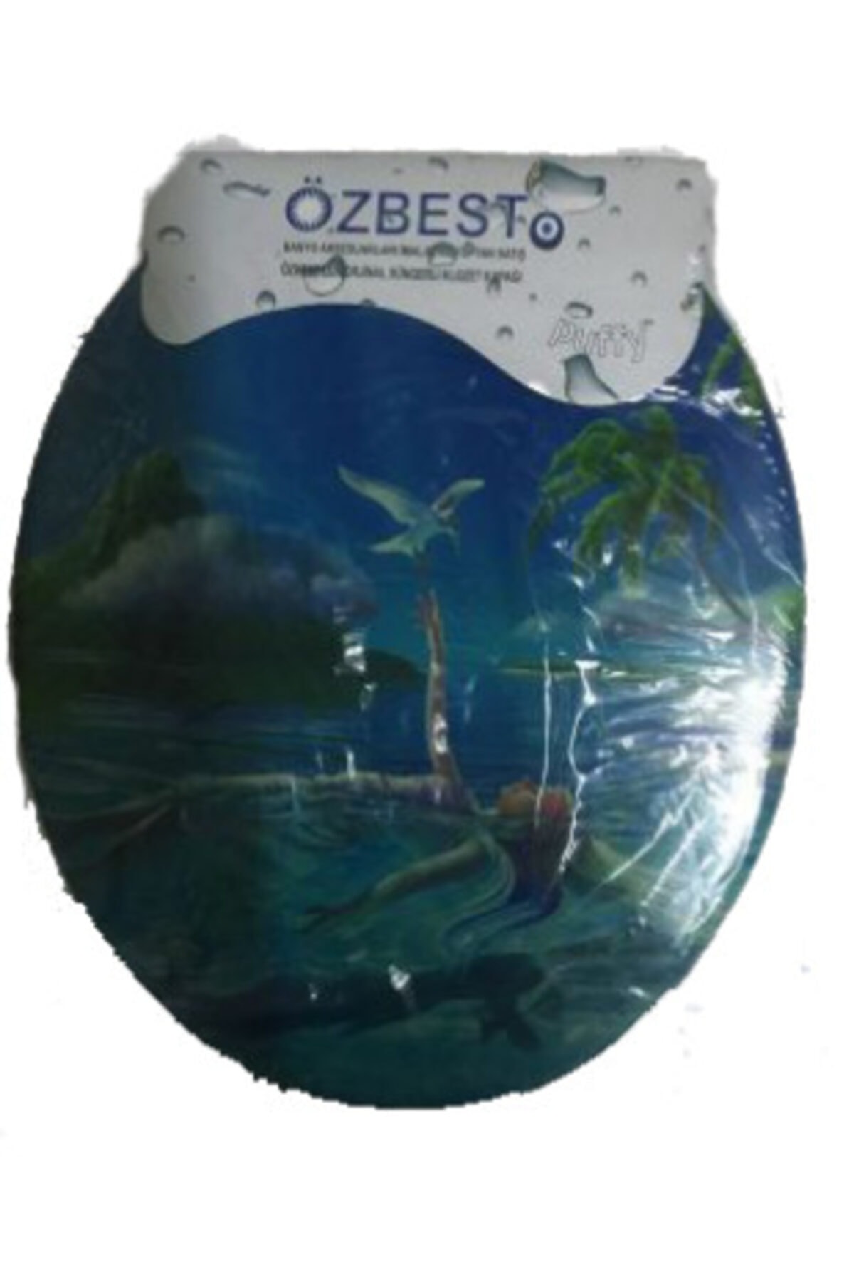 ÖZBEST Desenli Klozet Kapağı Deniz Kızı Desenli