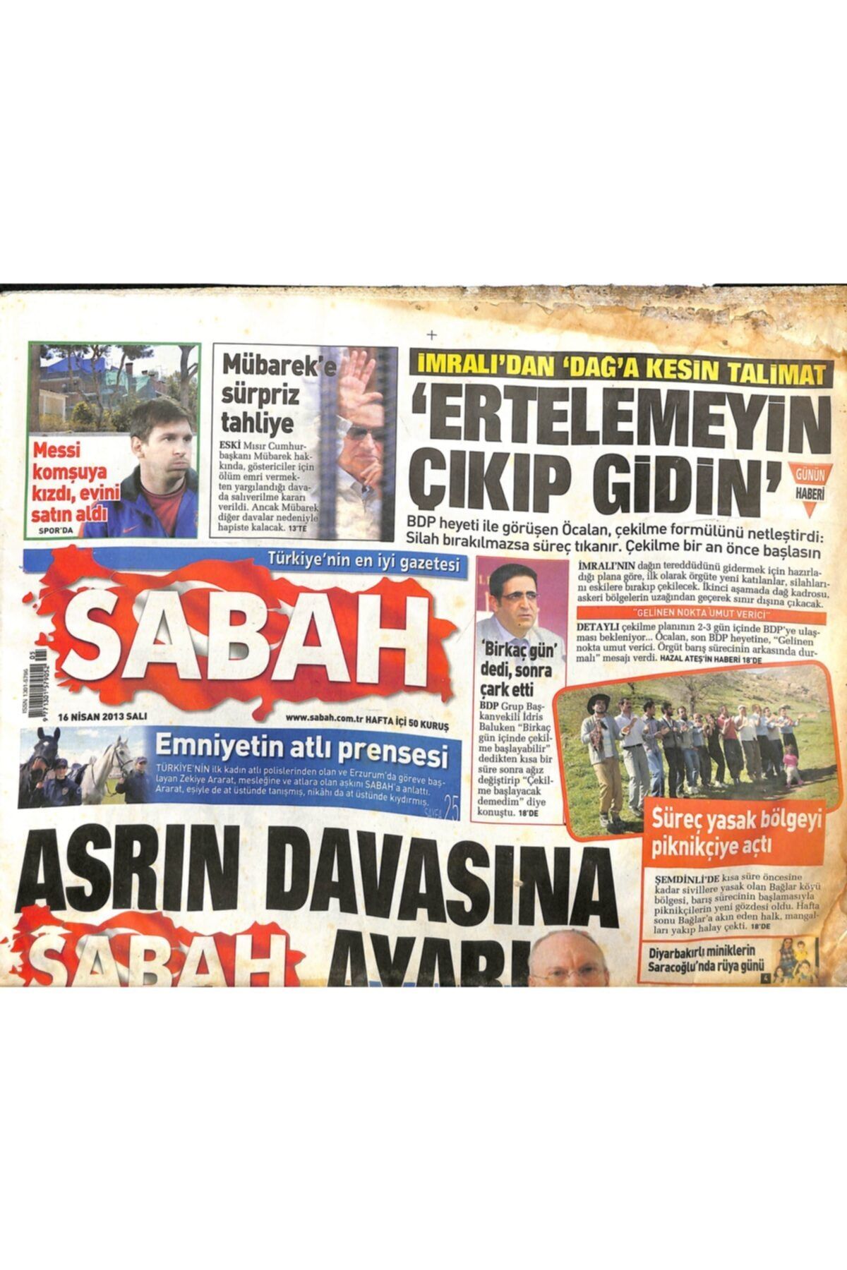 Gökçe Koleksiyon Sabah Gazetesi 16 Nisan 2013 - Fazıl Say'a Ertelemeli 10 Ay Hapis