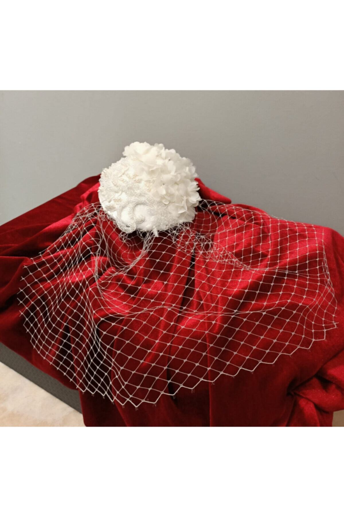new in style haute couture Tüllü File Işlemeli Gelin Tacı Nikah Aksesuarı