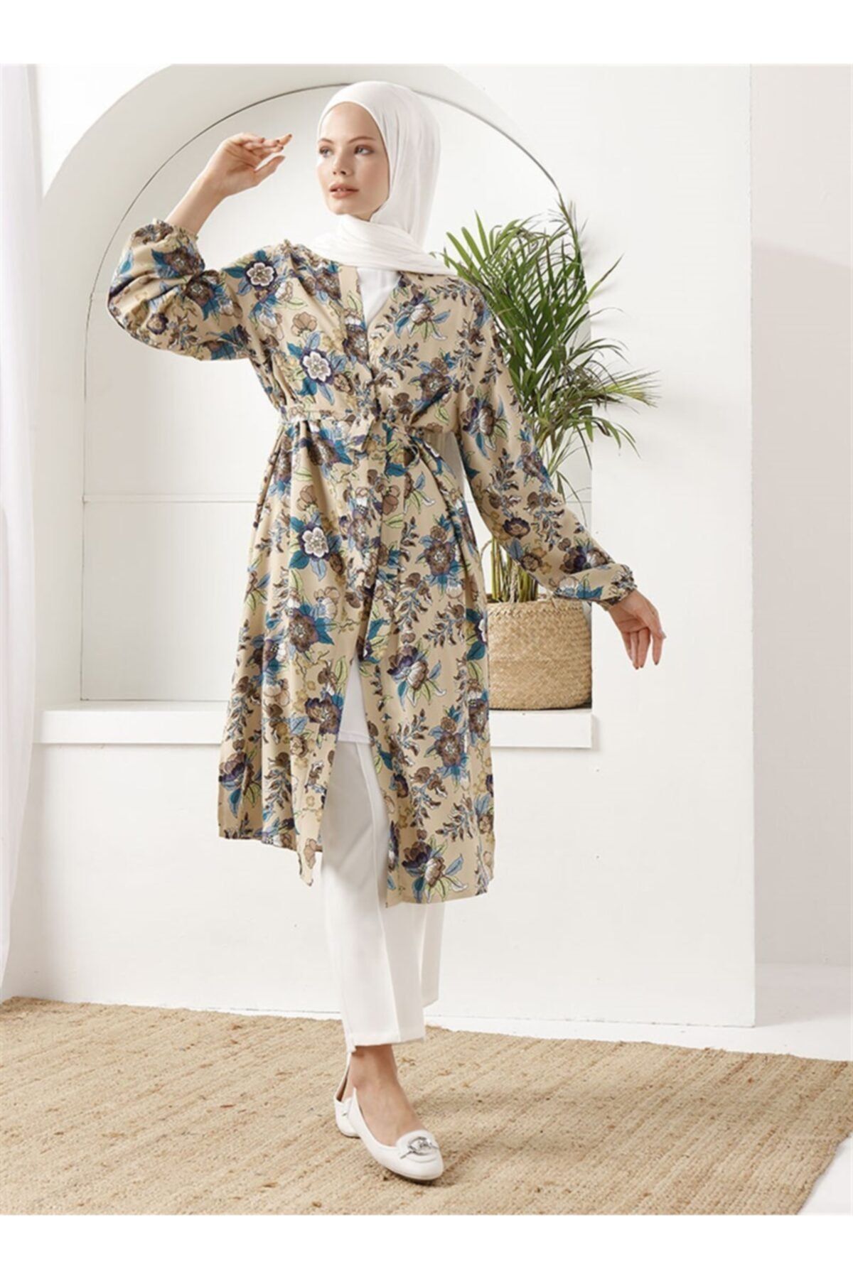 Vamelya Desenli Kimono Vizon
