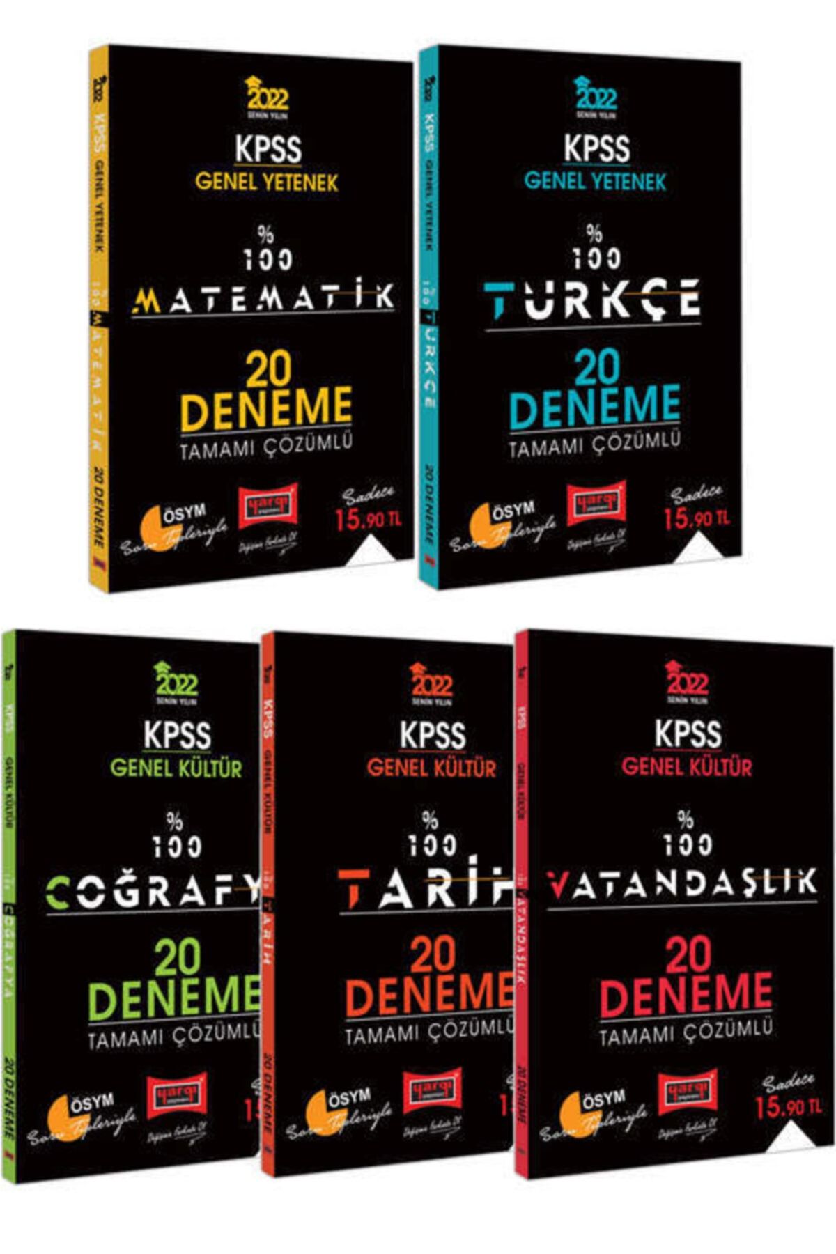 Yargı Yayınları 2022 Kpss Gy Gk %100 Tamamı Çözümlü 20 Deneme Seti