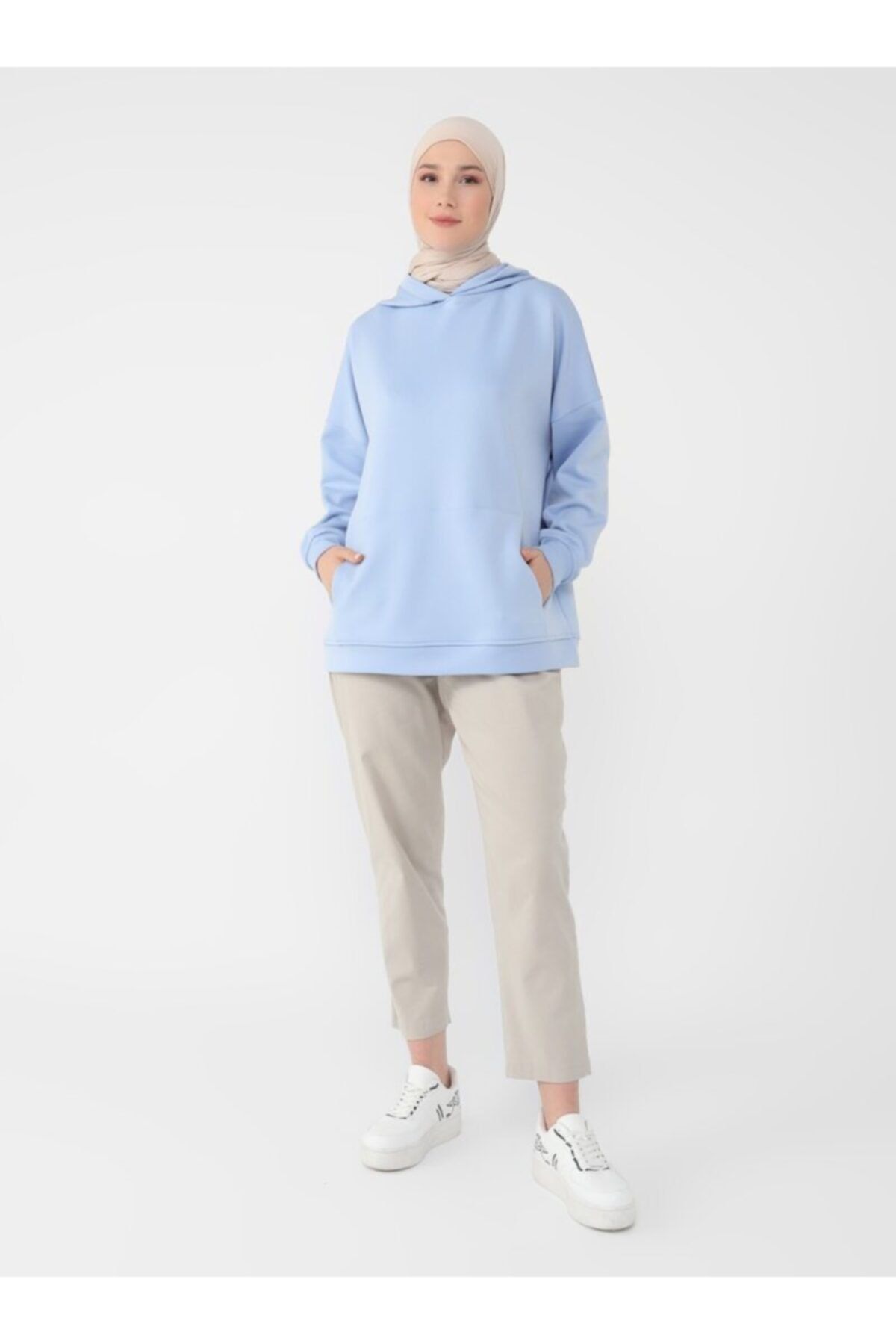 Benin Scuba Kanguru Cepli Kapüşonlu Sweatshirt - Mavi -