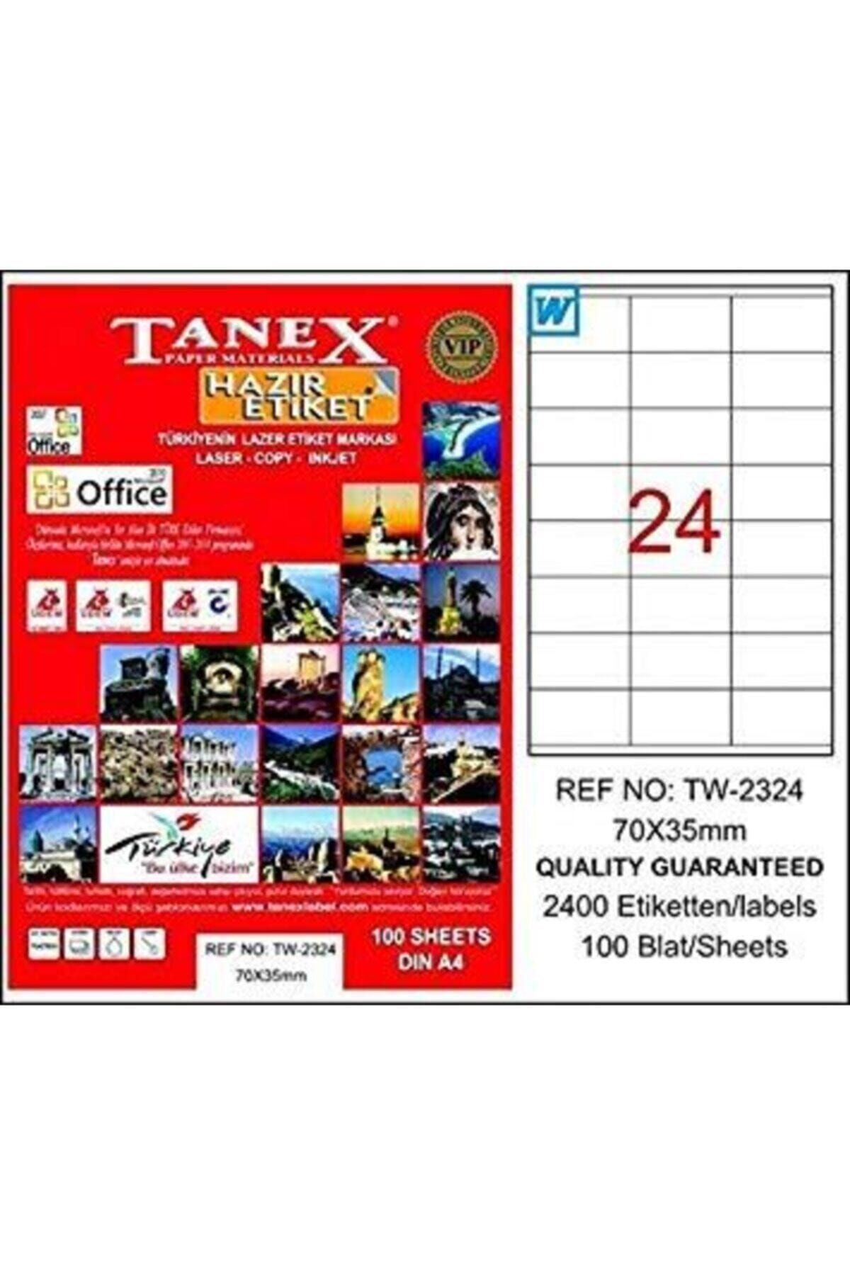 Tanex Premium 70x35 Mm. A4 Lazer Etiket 100 Lü Tw-2324