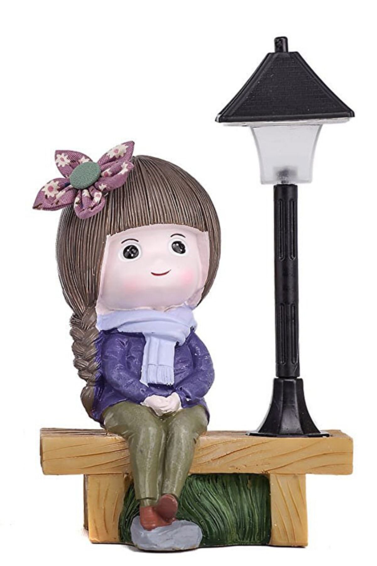 MUKKO HOME Ledli Dekoratif Kız Biblo 19cm