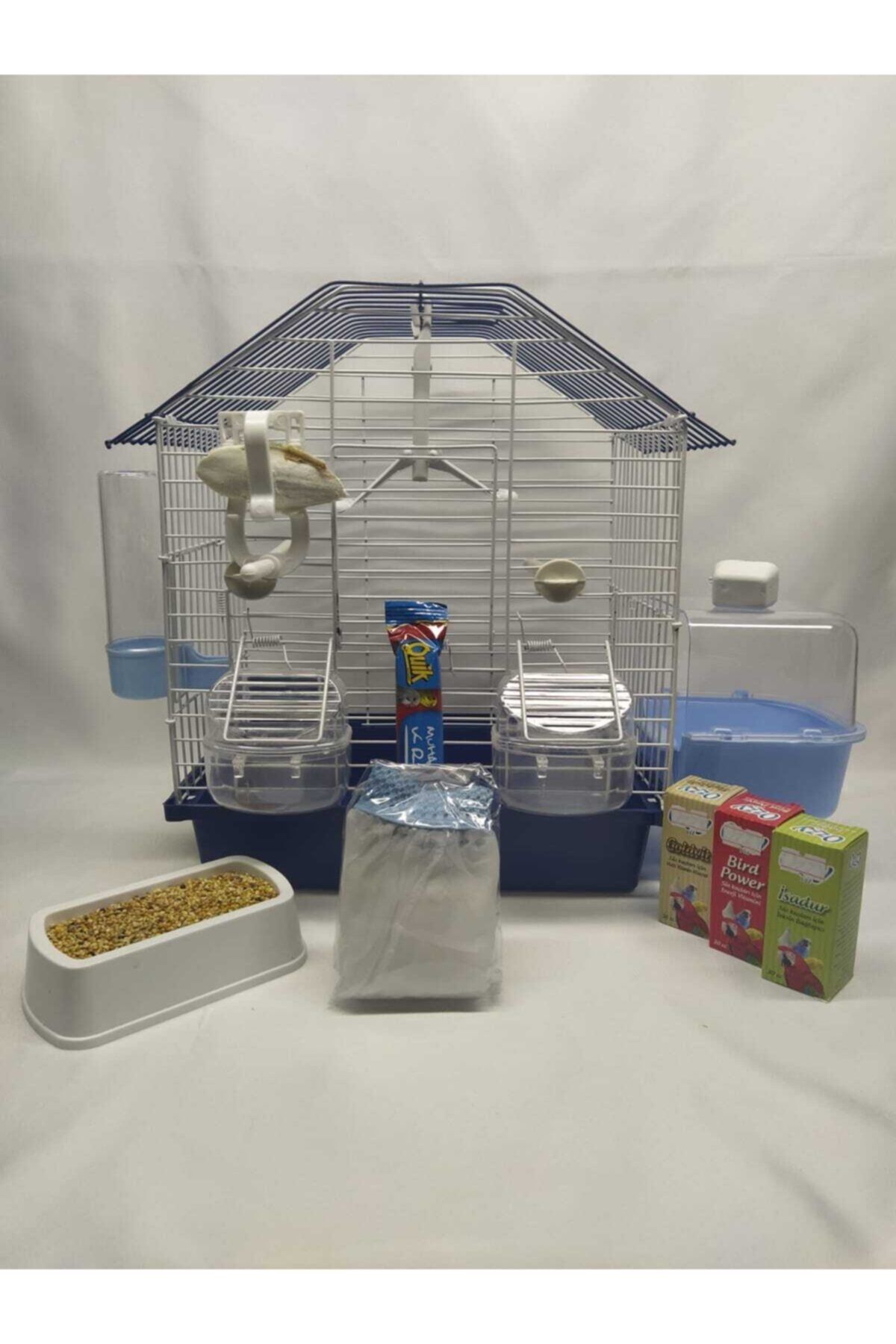 islandtoys Orta Boy Hediyeli Muhabbet Kuşu Kafesi 30x23x37