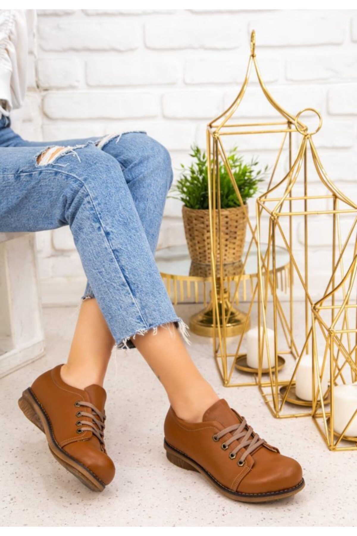 ESPARDİLE Beliniya Taba Cilt Oxford Ayakkabı