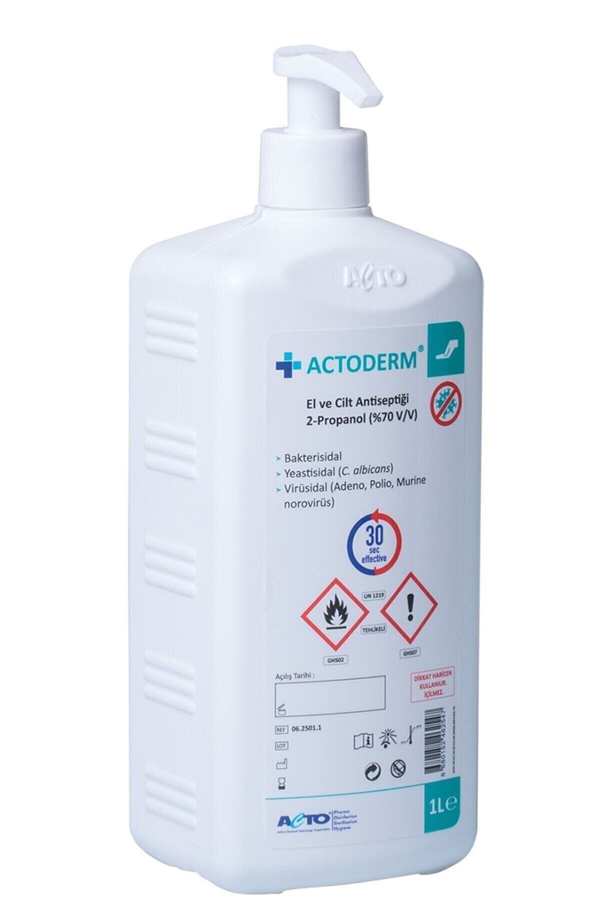 Actodermanol Actoderm El Ve Cilt Dezenfektanı 1 Litre Propanol %70 Pompa
