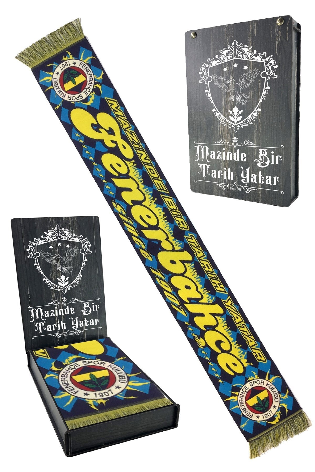 Fenerbahçe Orijinal Atkı Unisex Dokuma Özel Ahşap Kutulu
