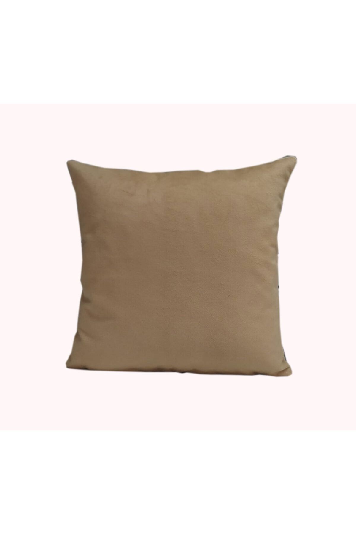 Alkan Homes Çift Taraflı 50x50 Cm Vizon Rengi Kadife Dokulu Yastık Kırlent Kılıfı
