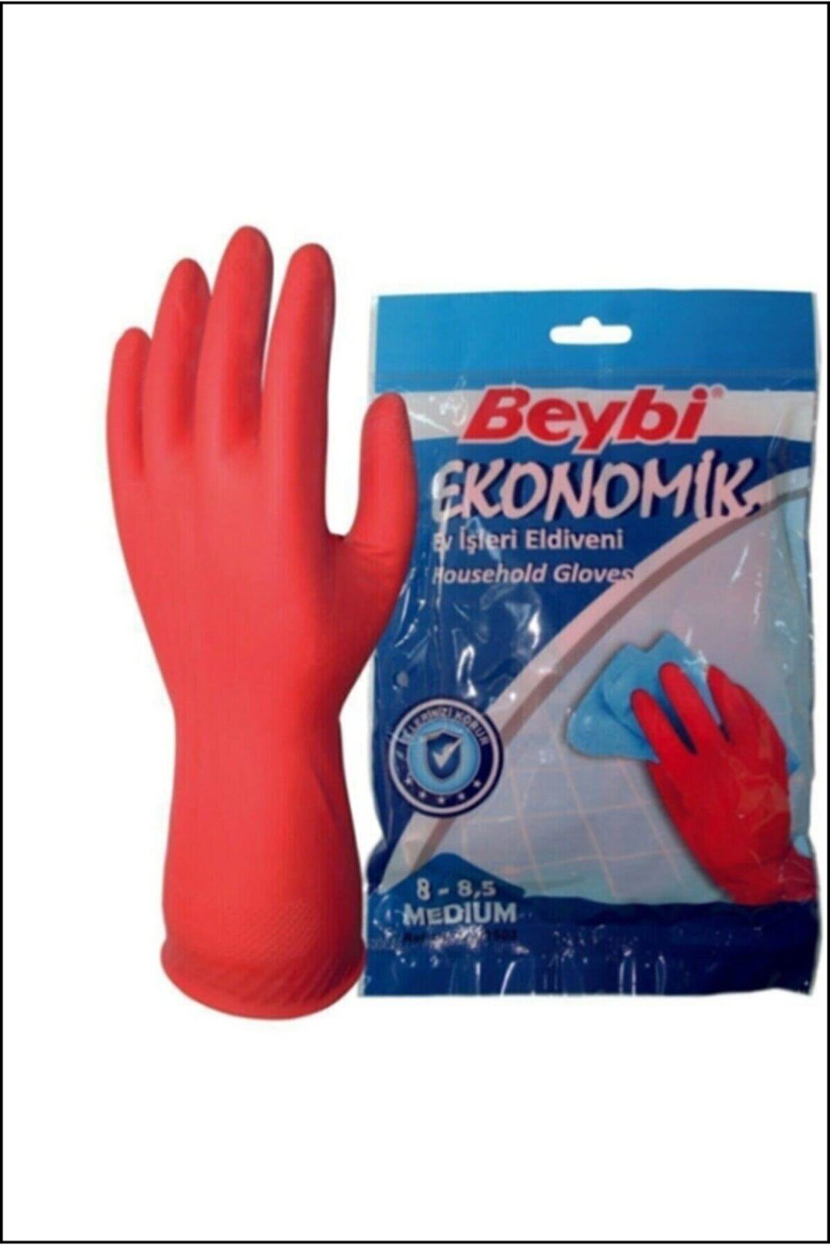 Beybi Ekonomik Ev Işleri Ve Bulaşık Eldiveni 8 8.5 Medium Beden (5 Çift)