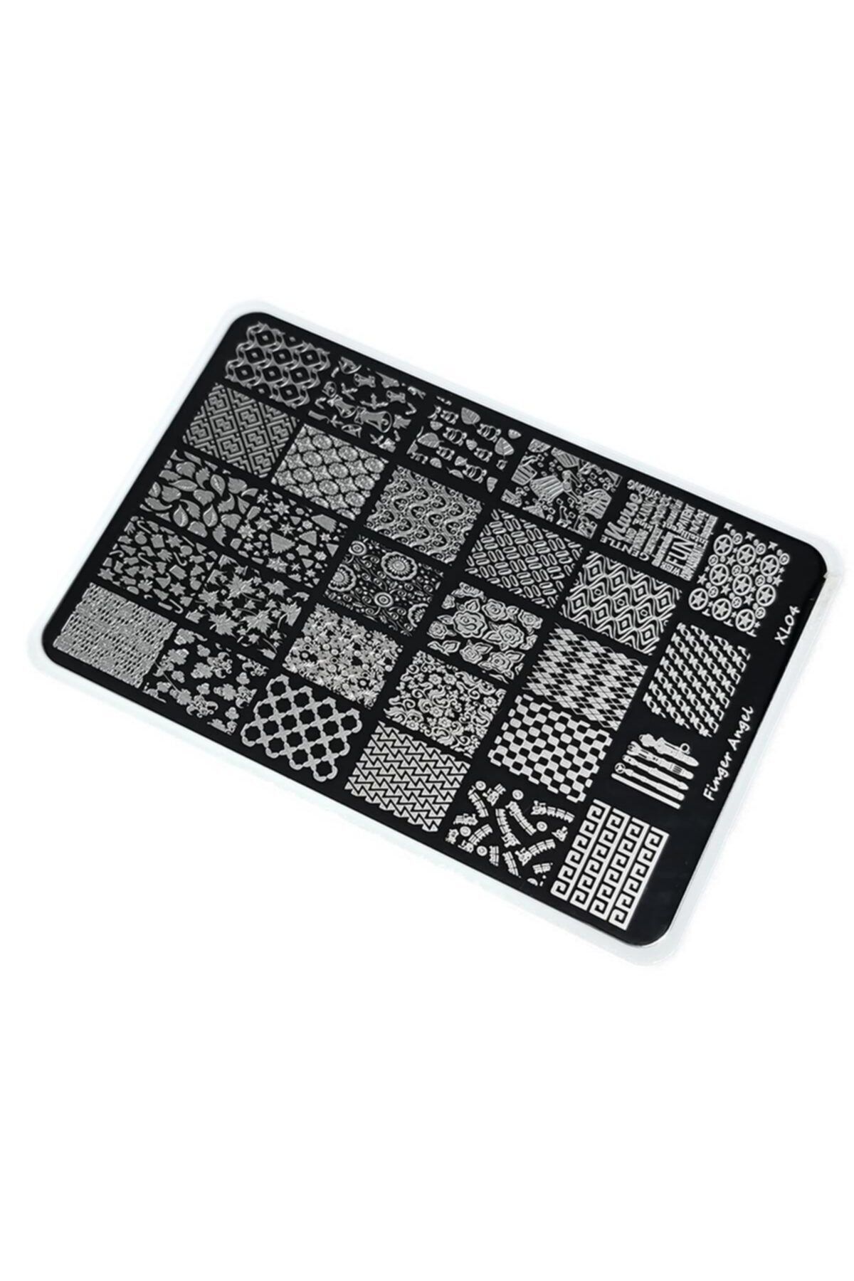 aba nails Nail Art Stamping Baskı Plakası Büyük Boy Xl F01